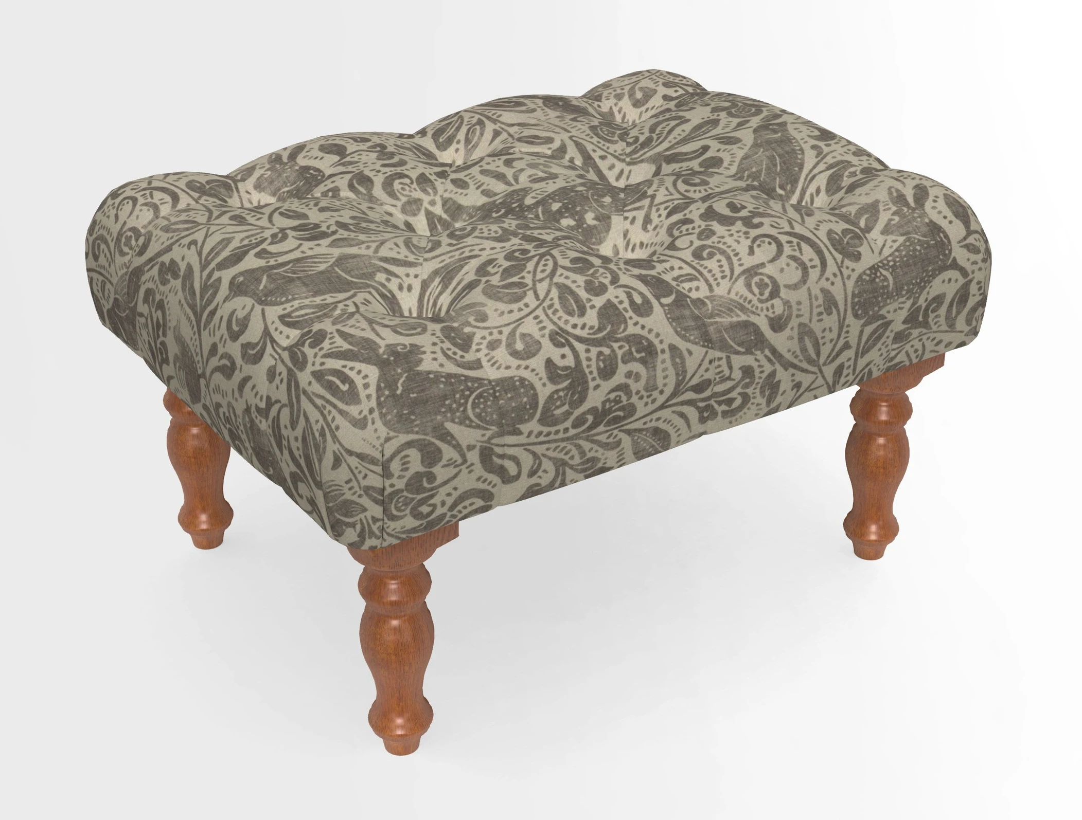 Chelsham Footstool in Two Tone Plain Biscuit