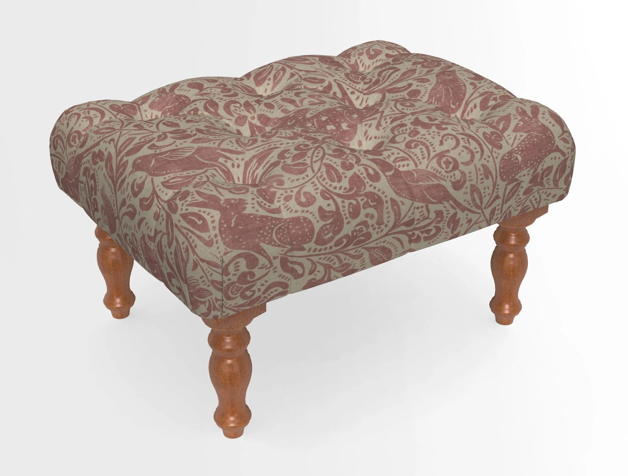 Chelsham Footstool in Two Tone Plain Biscuit