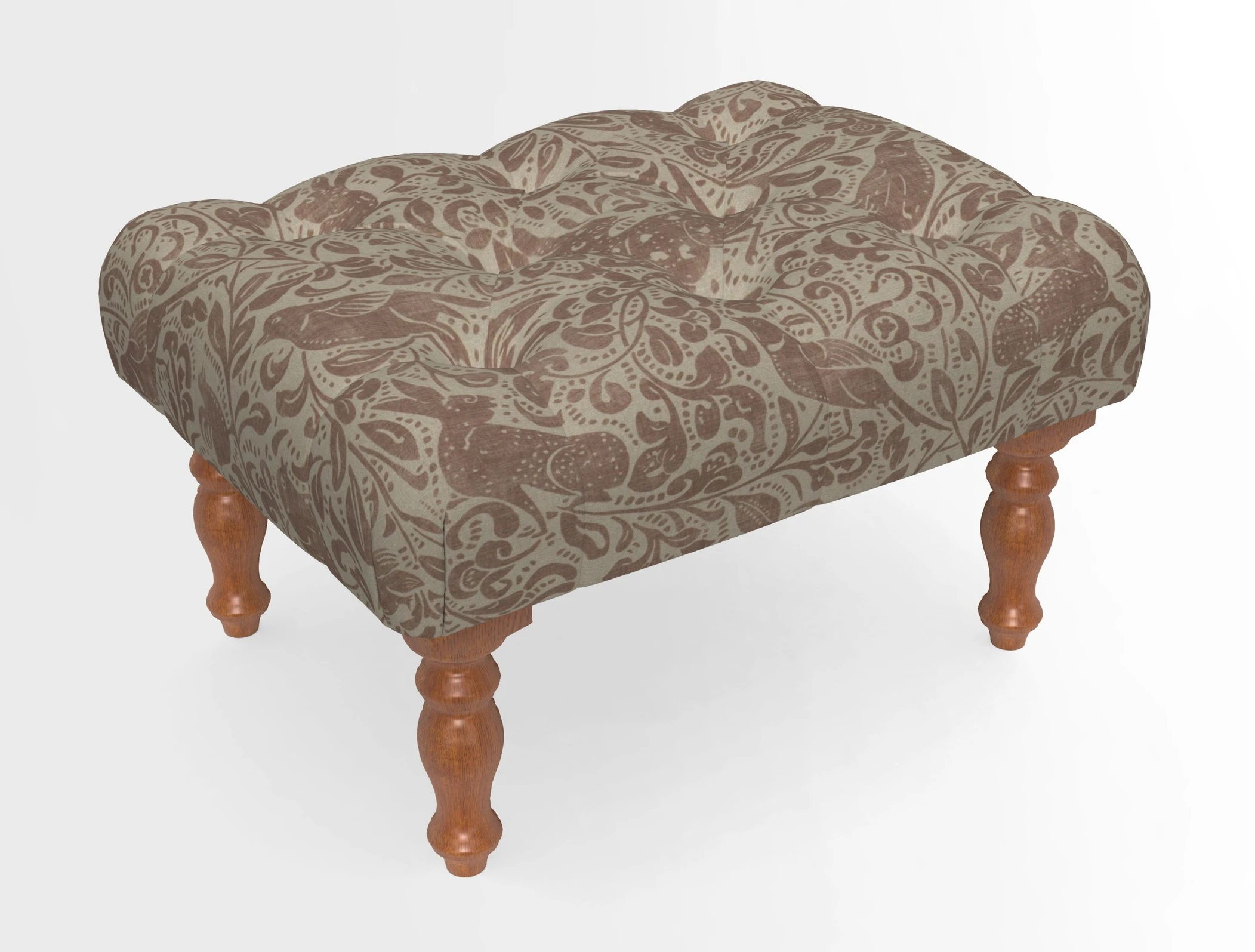 Chelsham Footstool in Two Tone Plain Biscuit