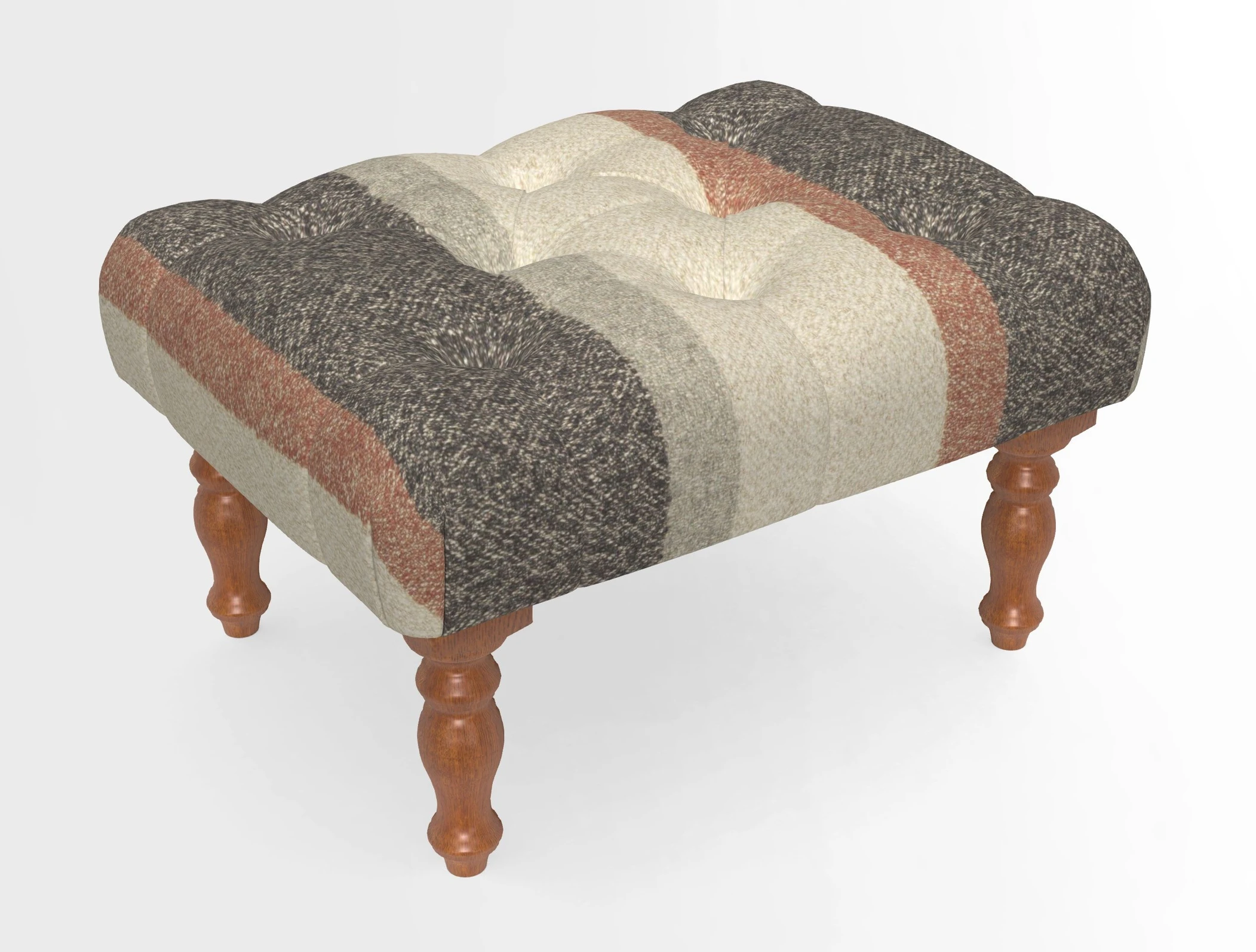 Chelsham Footstool in Two Tone Plain Biscuit