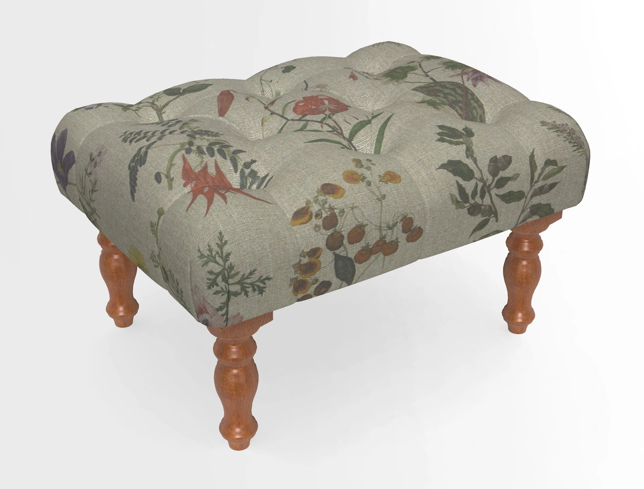 Chelsham Footstool in Two Tone Plain Biscuit