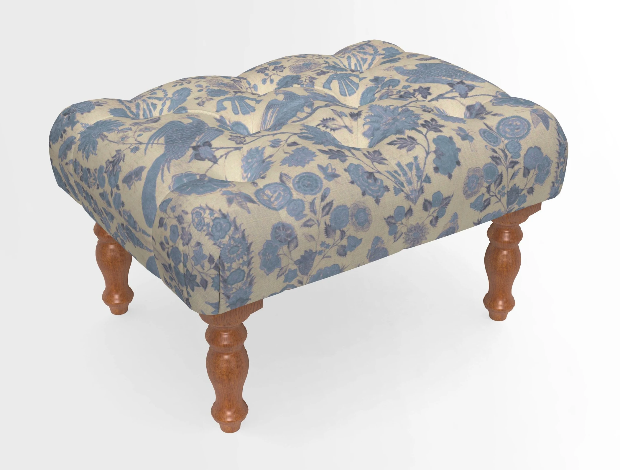 Chelsham Footstool in Two Tone Plain Biscuit