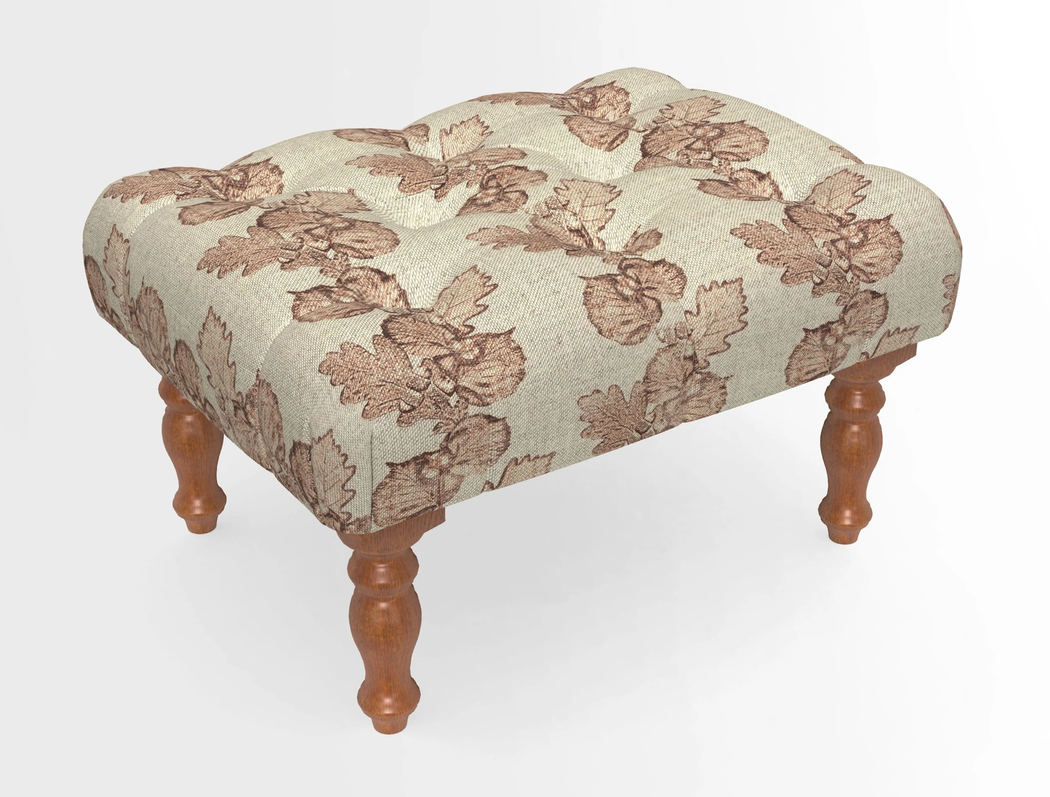 Chelsham Footstool in Two Tone Plain Biscuit