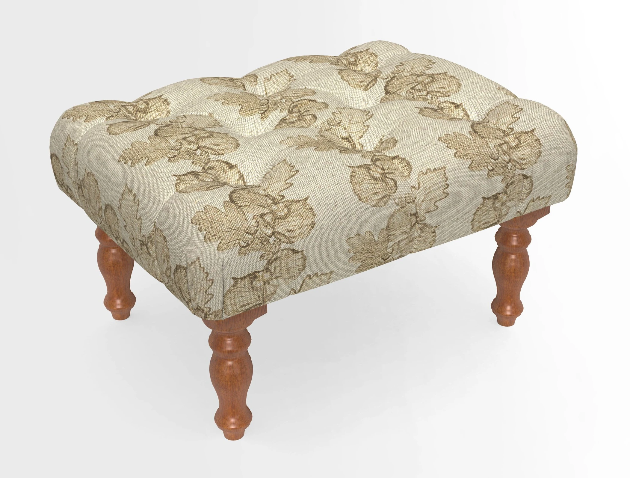 Chelsham Footstool in Two Tone Plain Biscuit