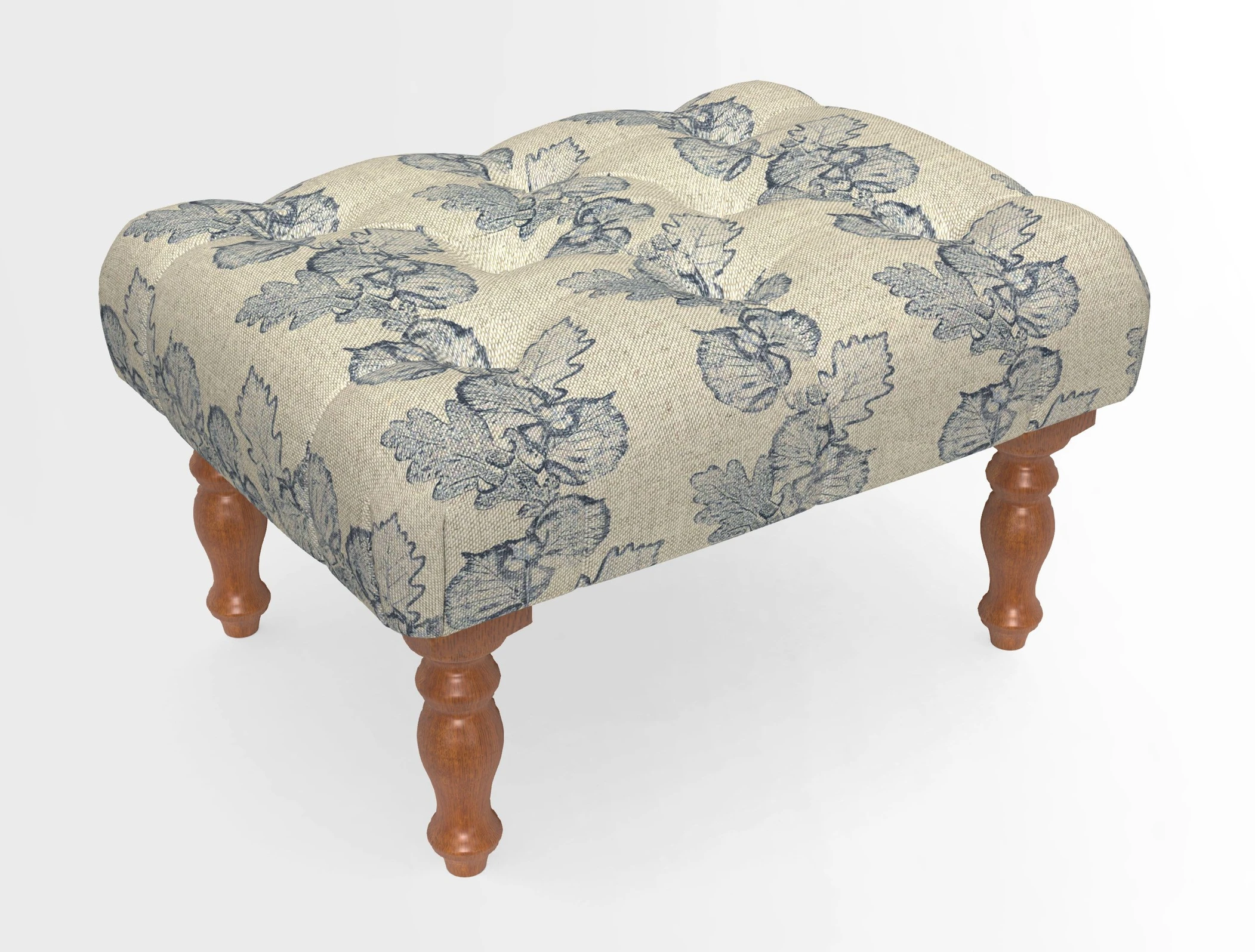 Chelsham Footstool in Two Tone Plain Biscuit
