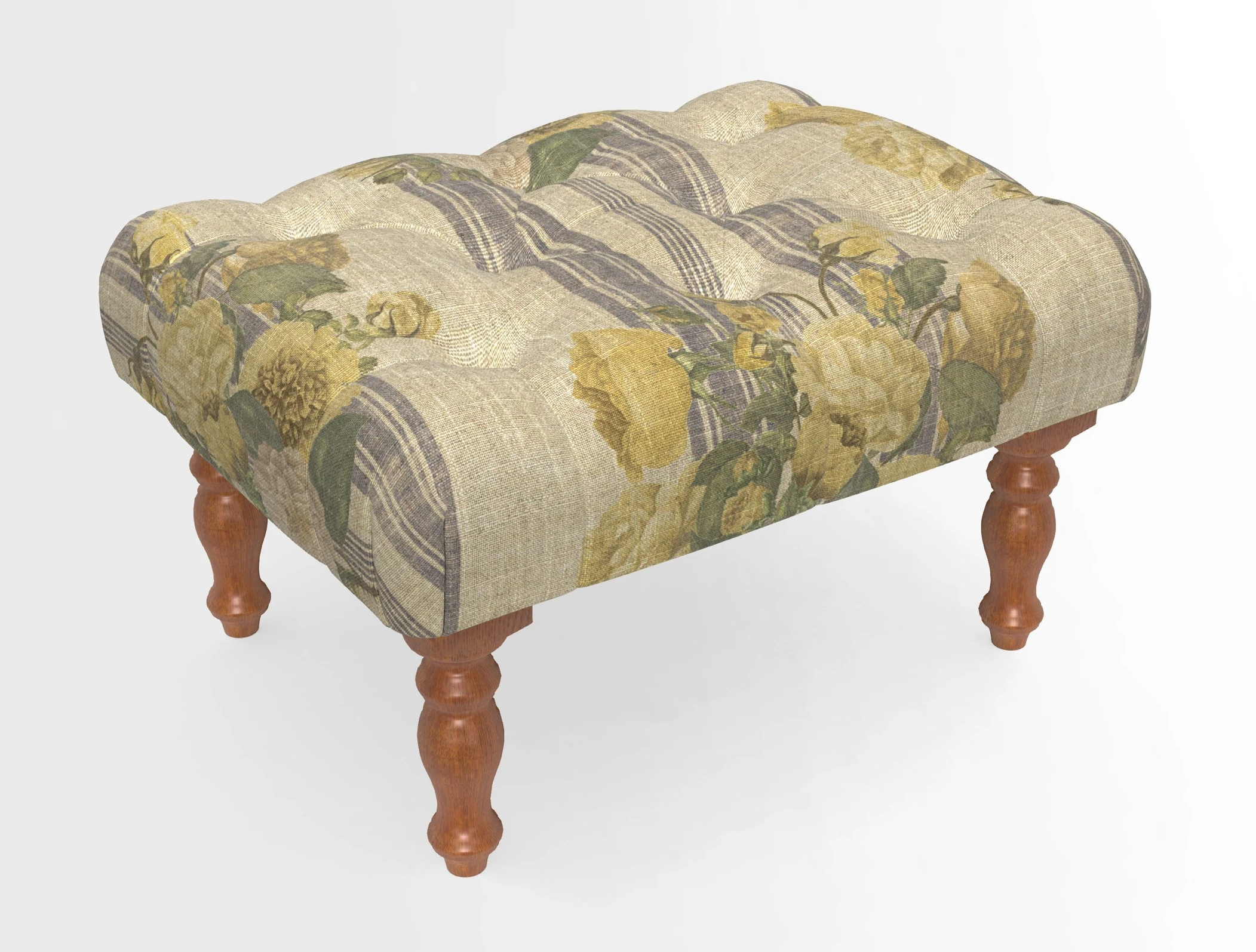 Chelsham Footstool in Two Tone Plain Biscuit