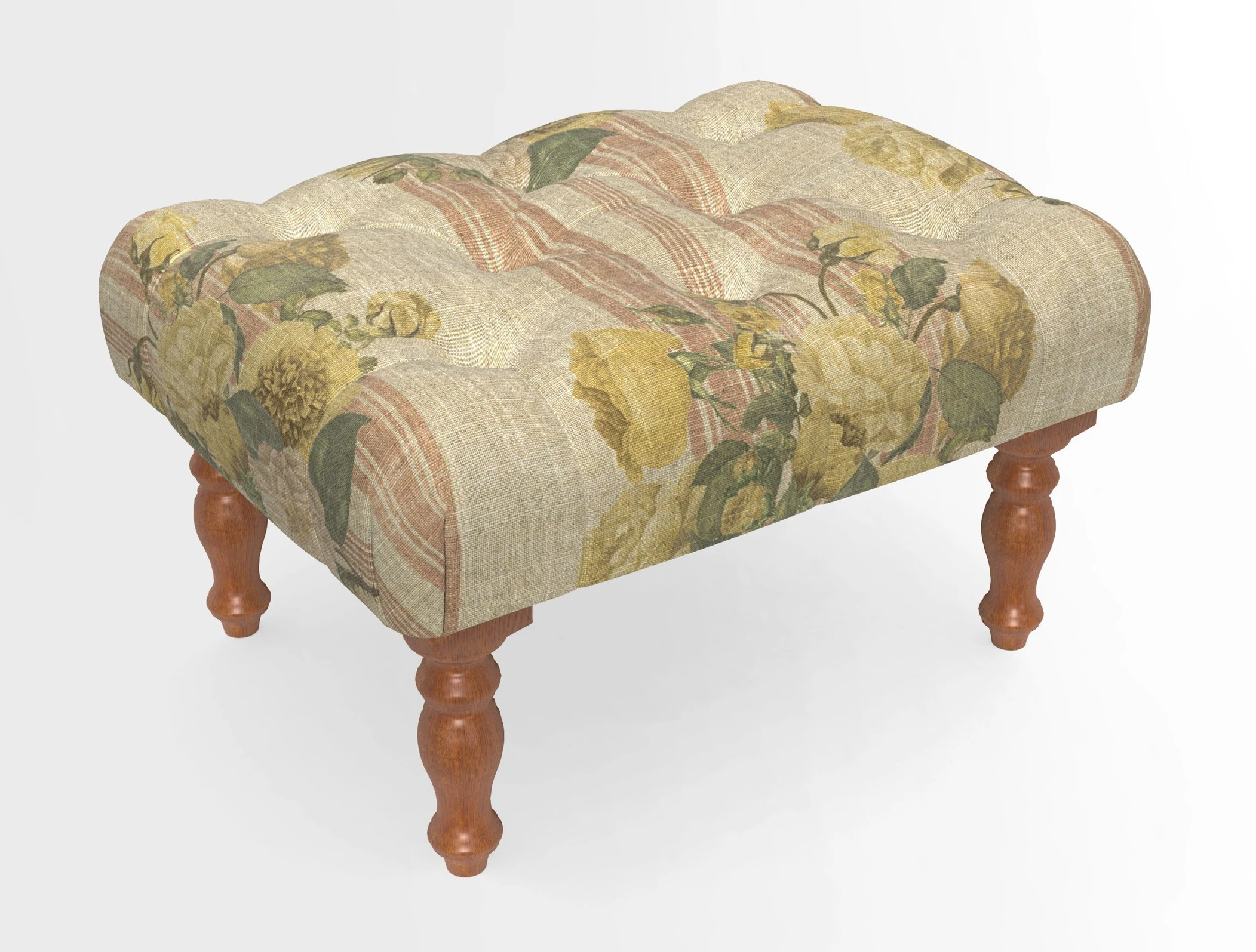 Chelsham Footstool in Two Tone Plain Biscuit