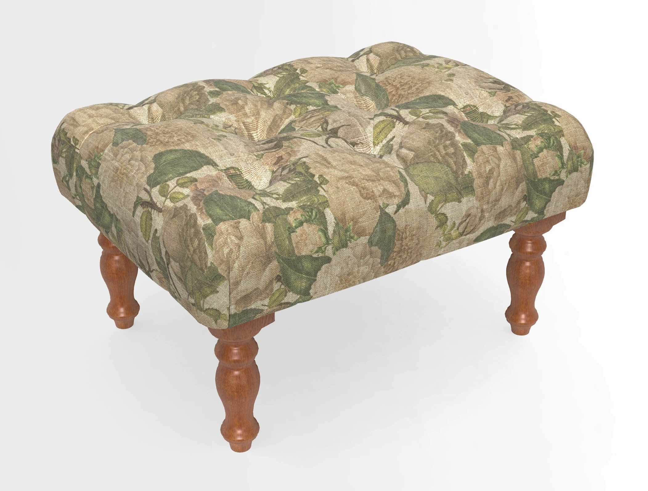 Chelsham Footstool in Two Tone Plain Biscuit
