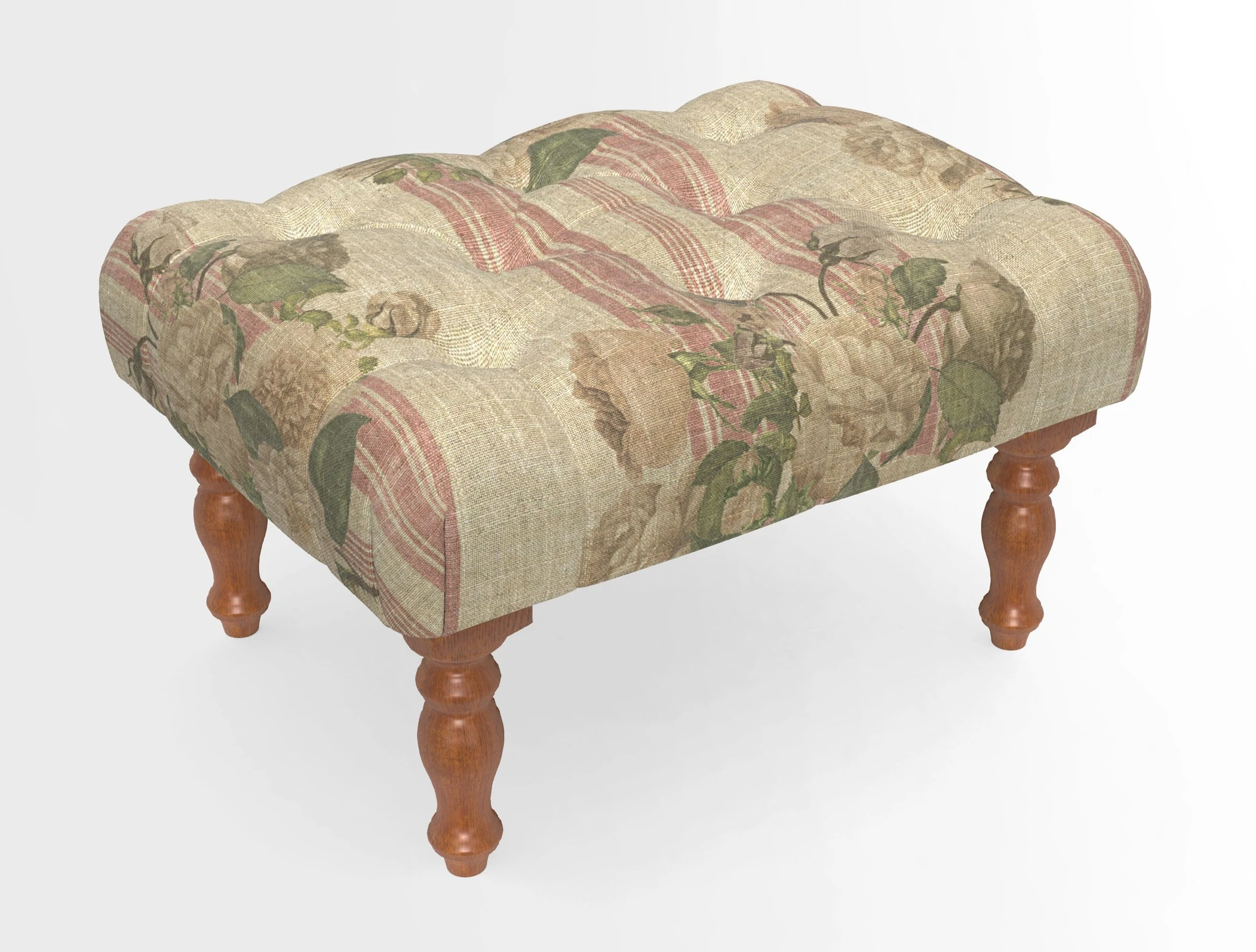 Chelsham Footstool in Two Tone Plain Biscuit