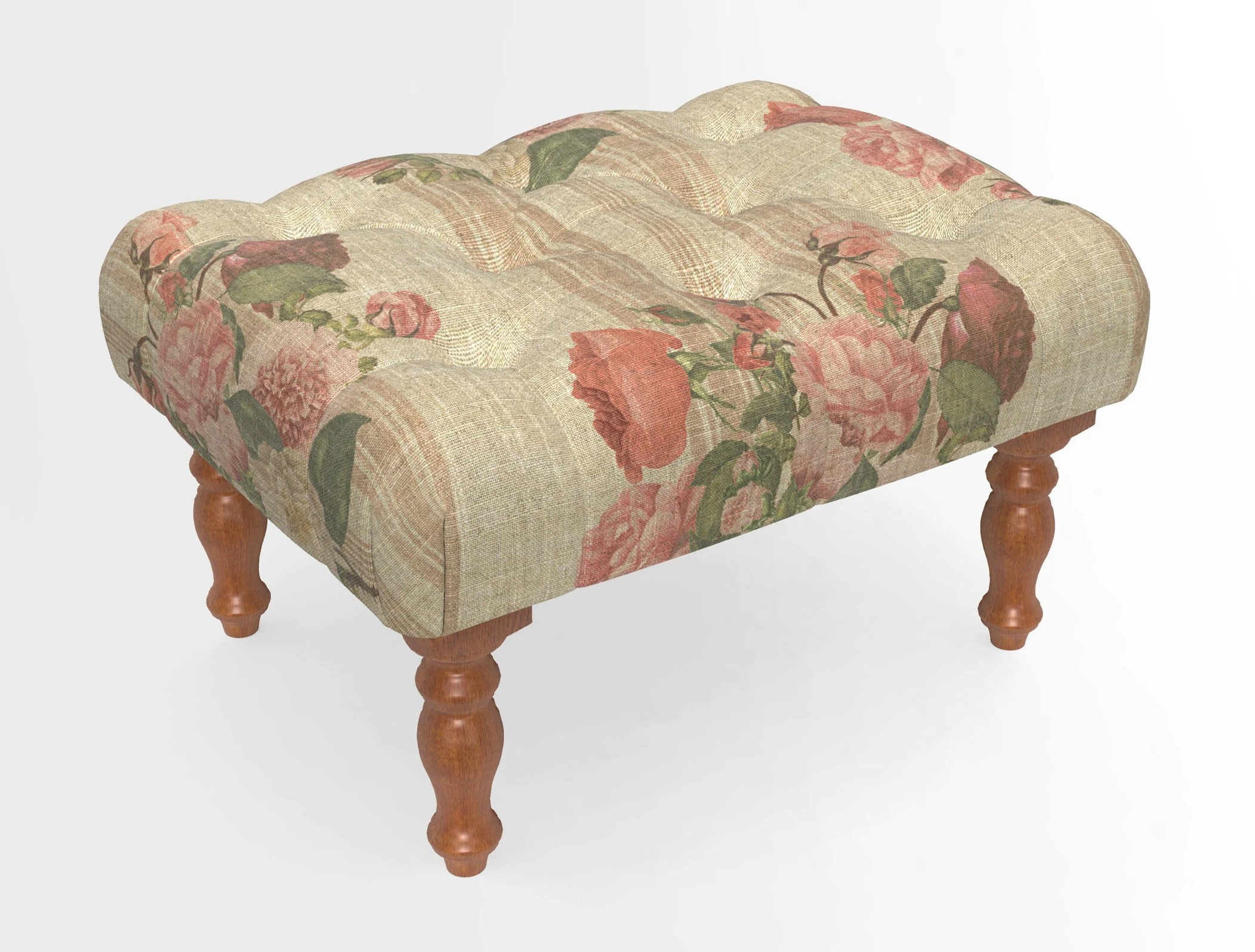 Chelsham Footstool in Two Tone Plain Biscuit