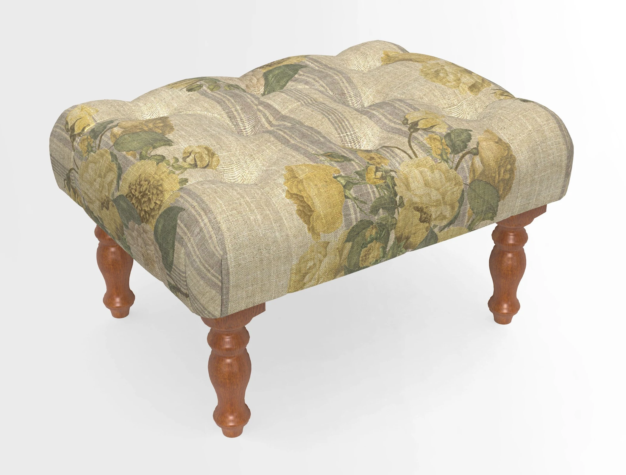 Chelsham Footstool in Two Tone Plain Biscuit