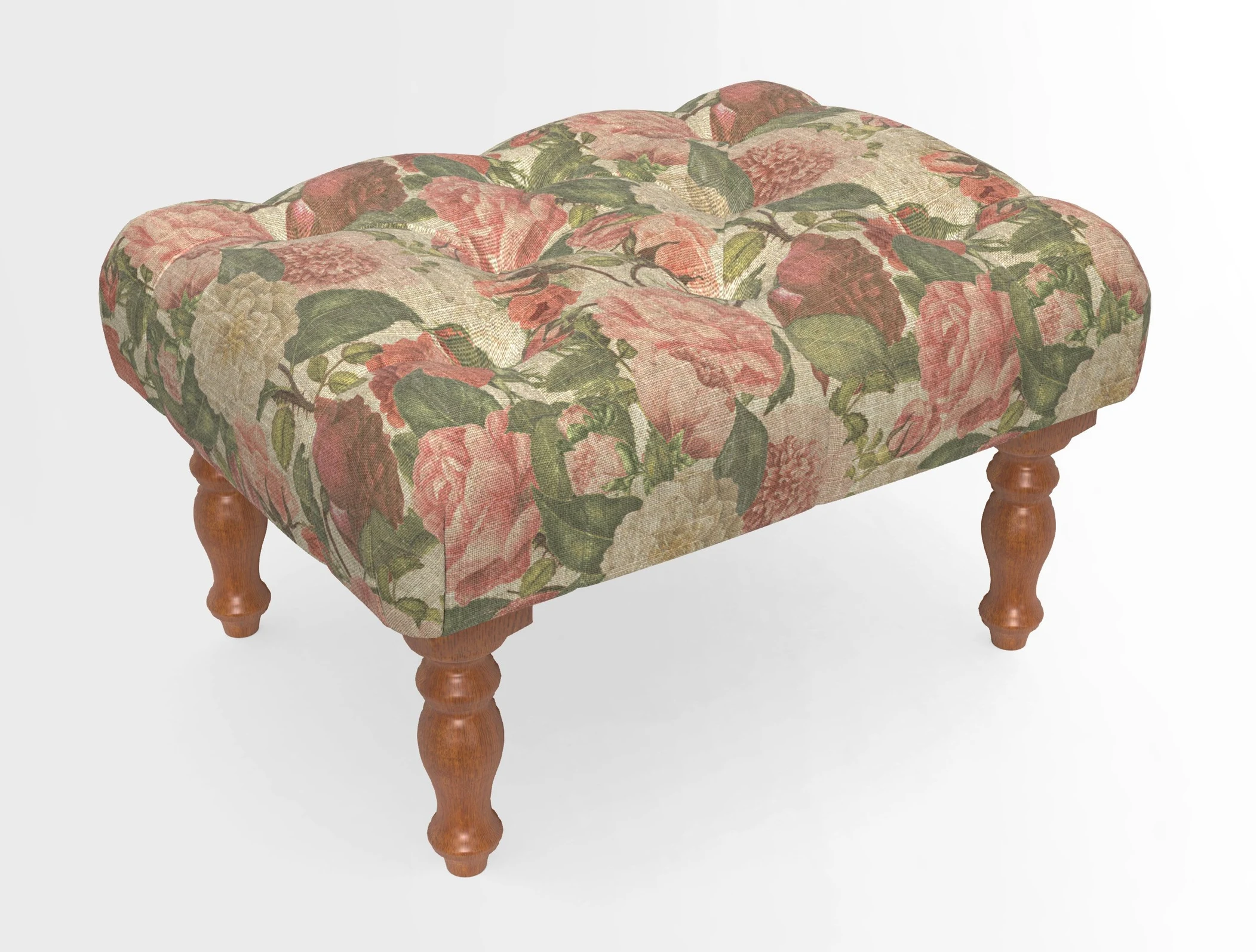 Chelsham Footstool in Two Tone Plain Biscuit
