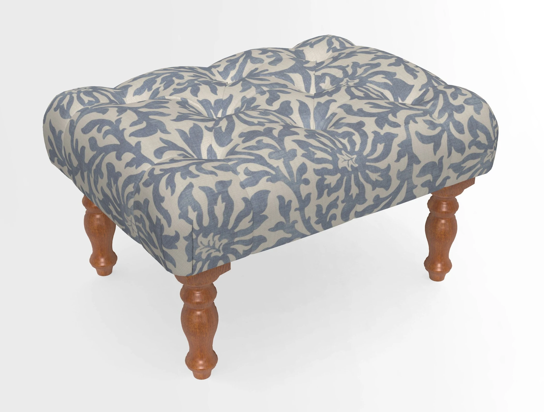Chelsham Footstool in Two Tone Plain Biscuit