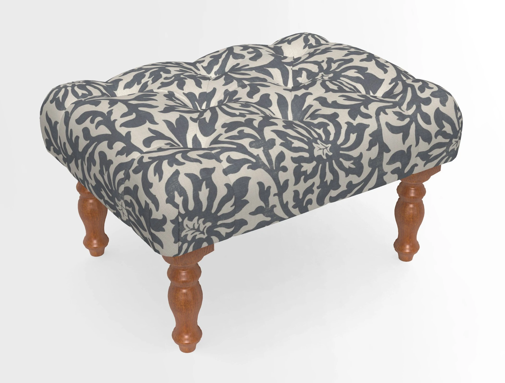 Chelsham Footstool in Two Tone Plain Biscuit