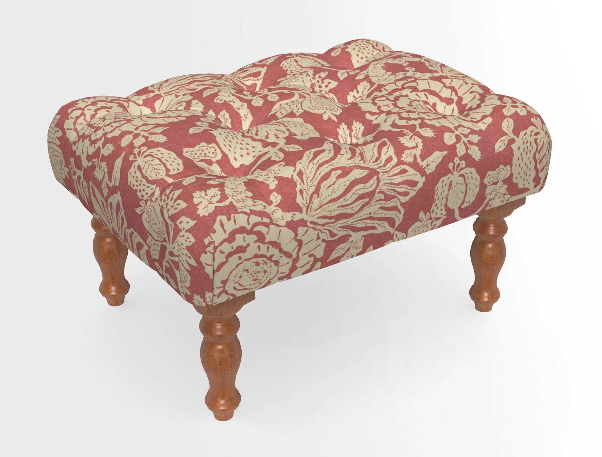 Chelsham Footstool in Two Tone Plain Biscuit
