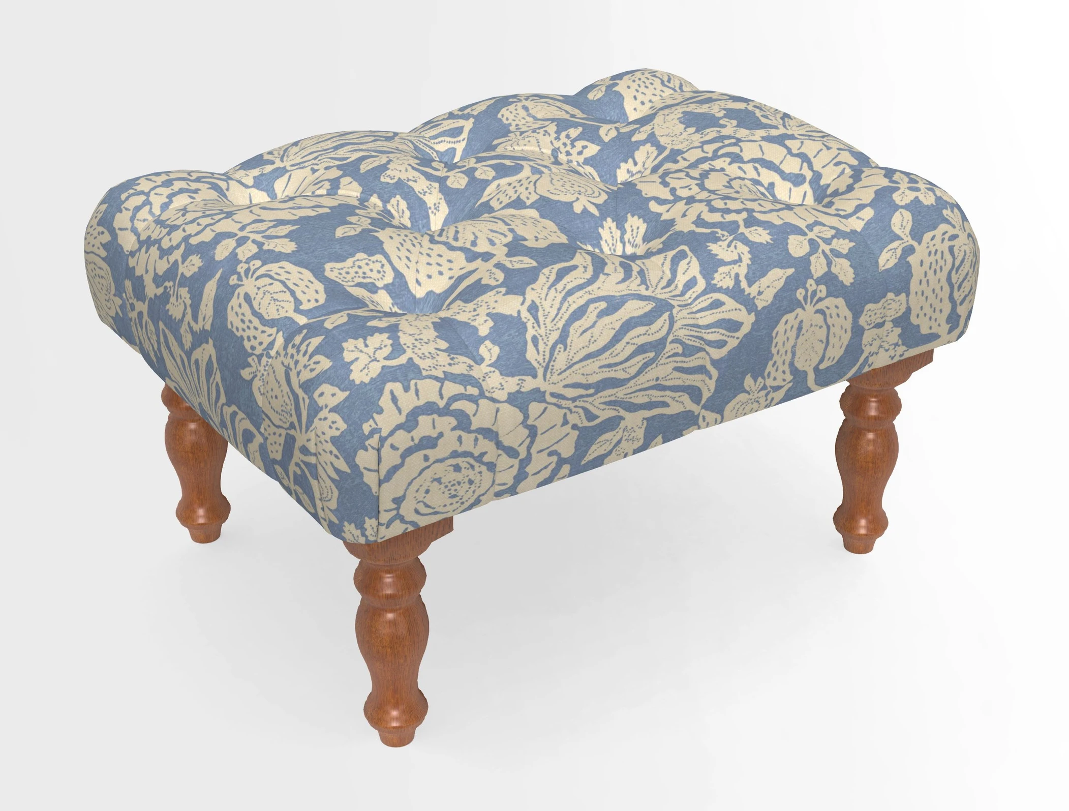 Chelsham Footstool in Two Tone Plain Biscuit