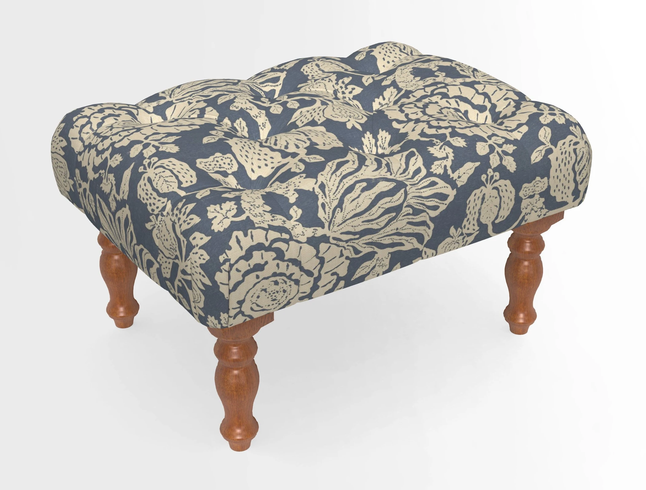 Chelsham Footstool in Two Tone Plain Biscuit