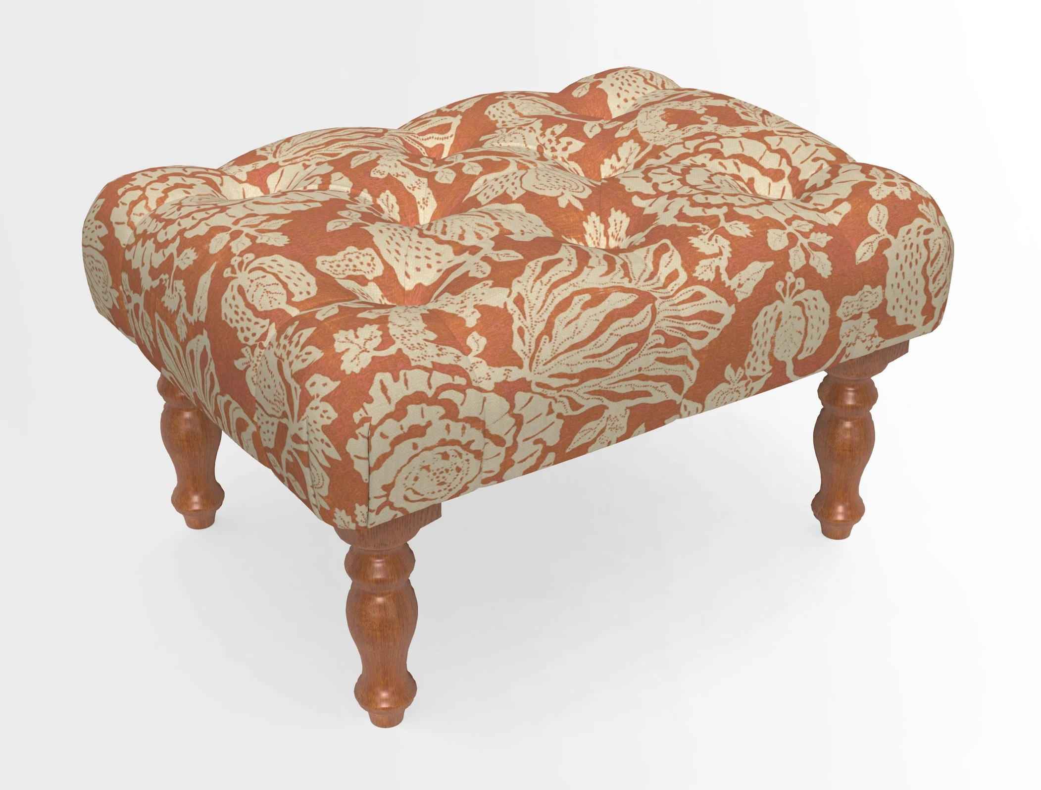 Chelsham Footstool in Two Tone Plain Biscuit