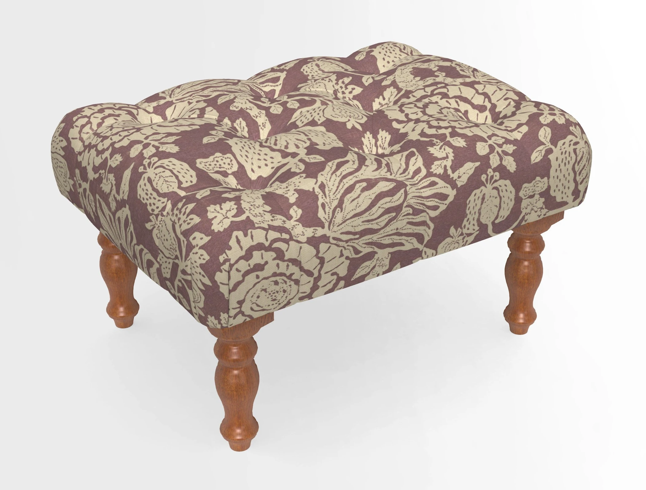 Chelsham Footstool in Two Tone Plain Biscuit