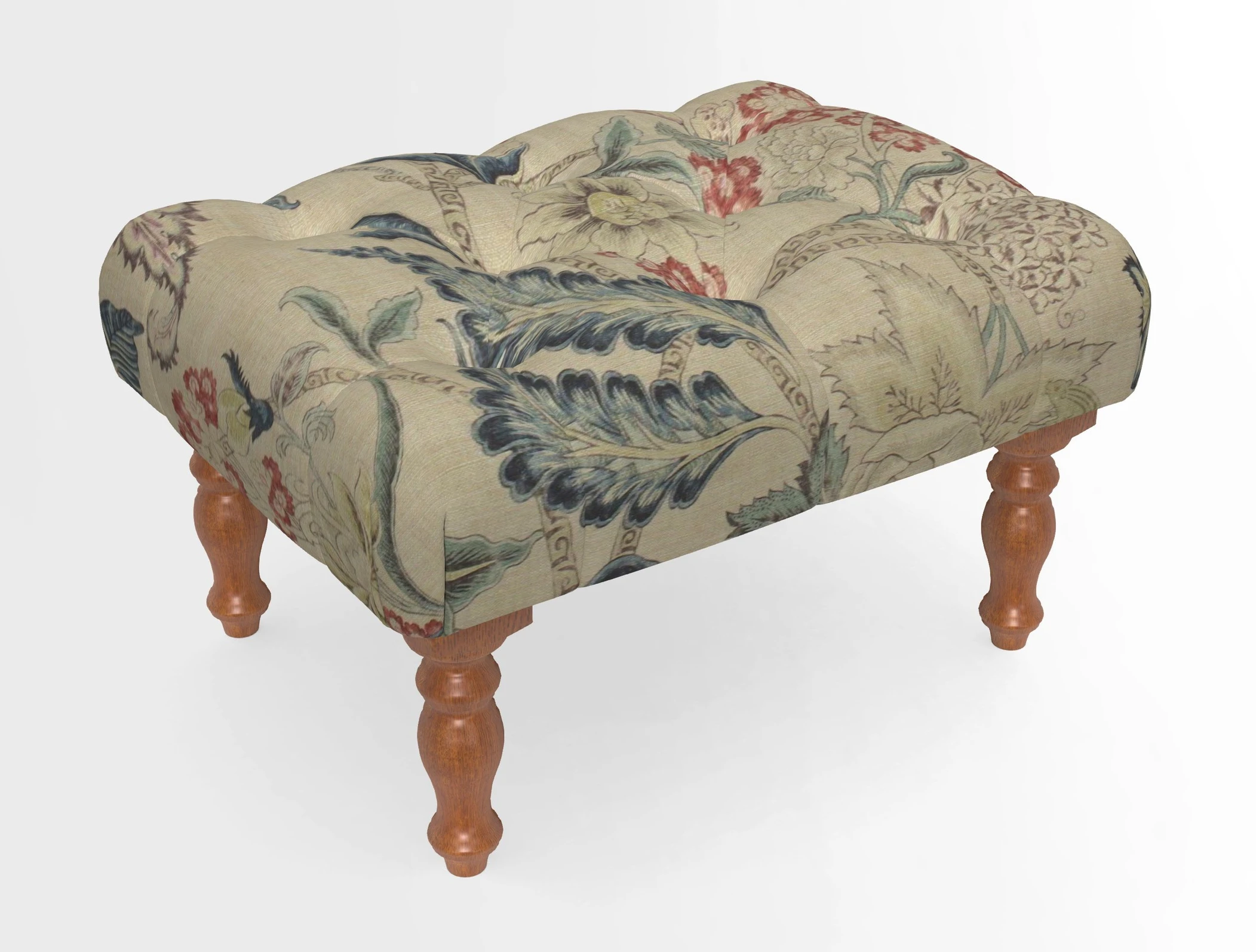 Chelsham Footstool in Two Tone Plain Biscuit