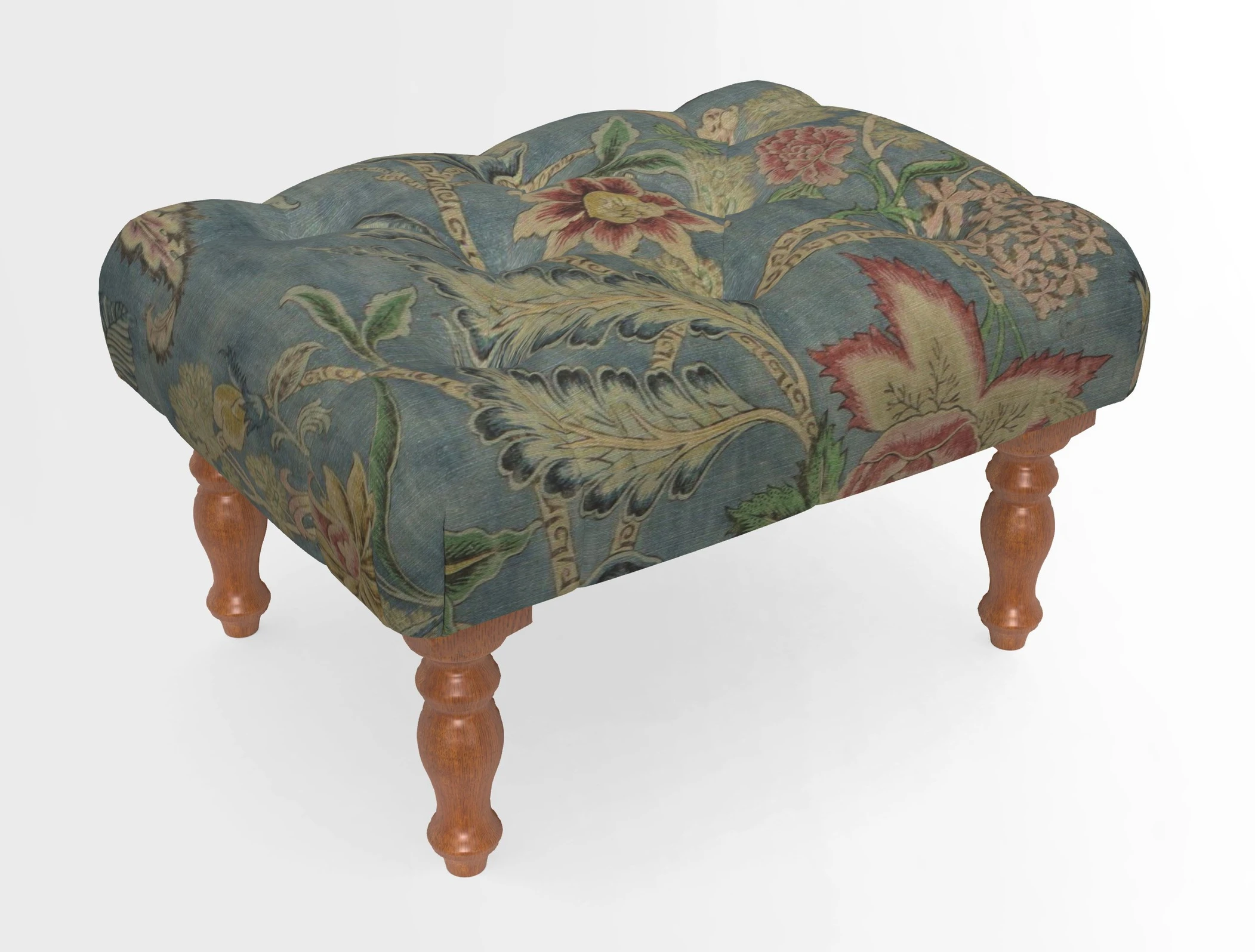 Chelsham Footstool in Two Tone Plain Biscuit
