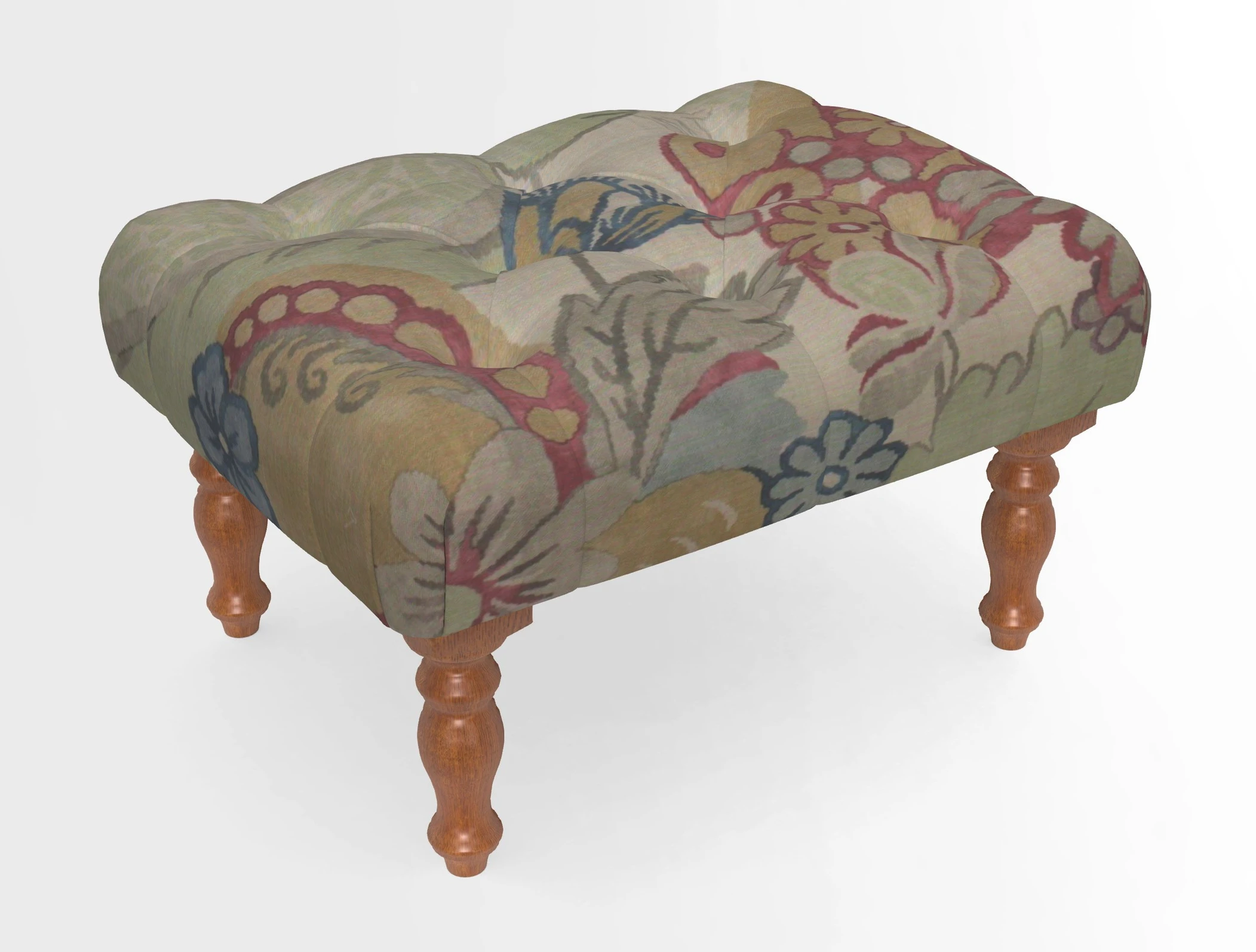 Chelsham Footstool in Two Tone Plain Biscuit