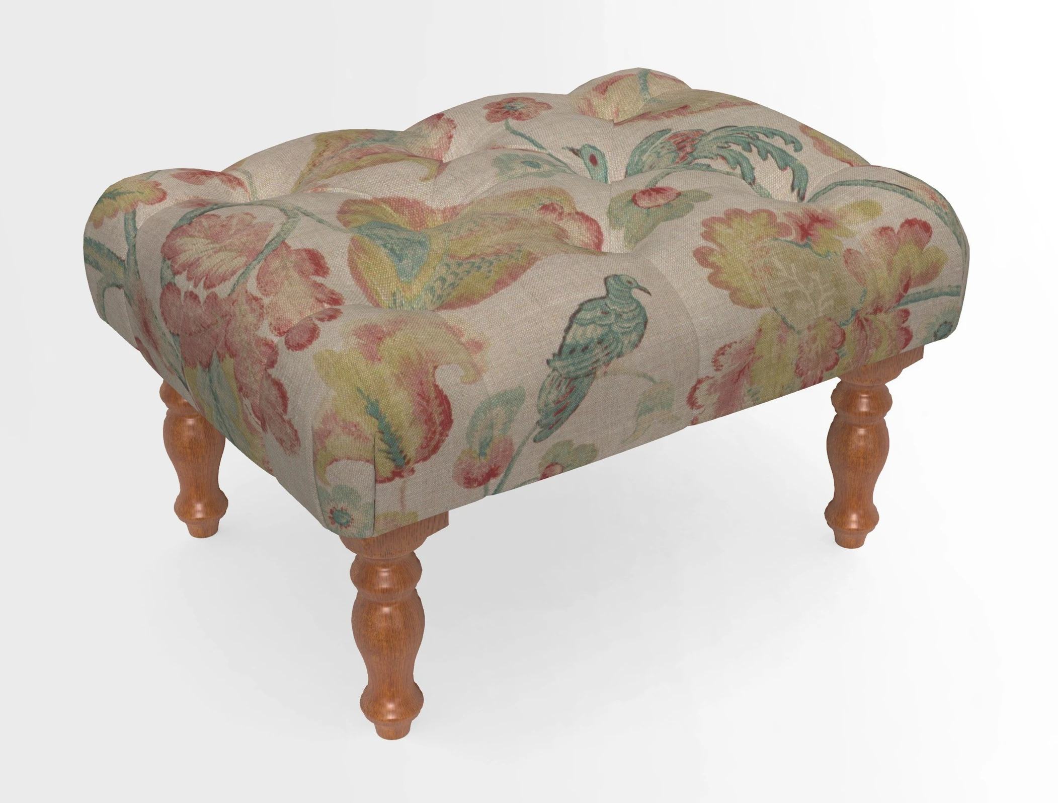 Chelsham Footstool in Two Tone Plain Biscuit