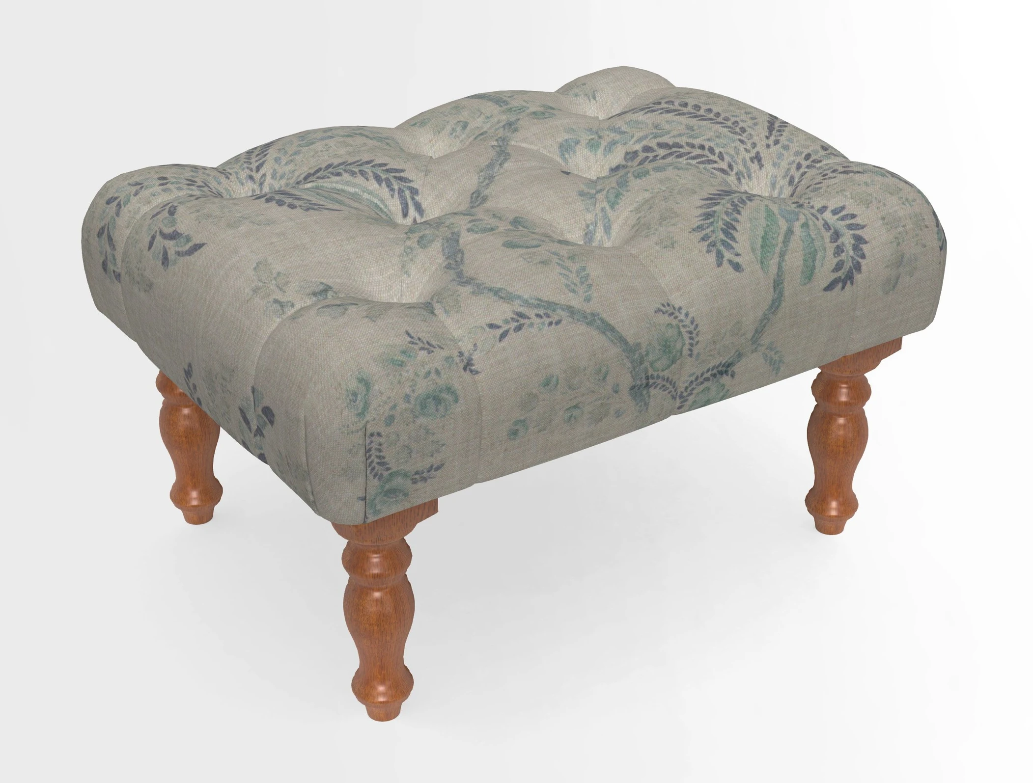 Chelsham Footstool in Two Tone Plain Biscuit