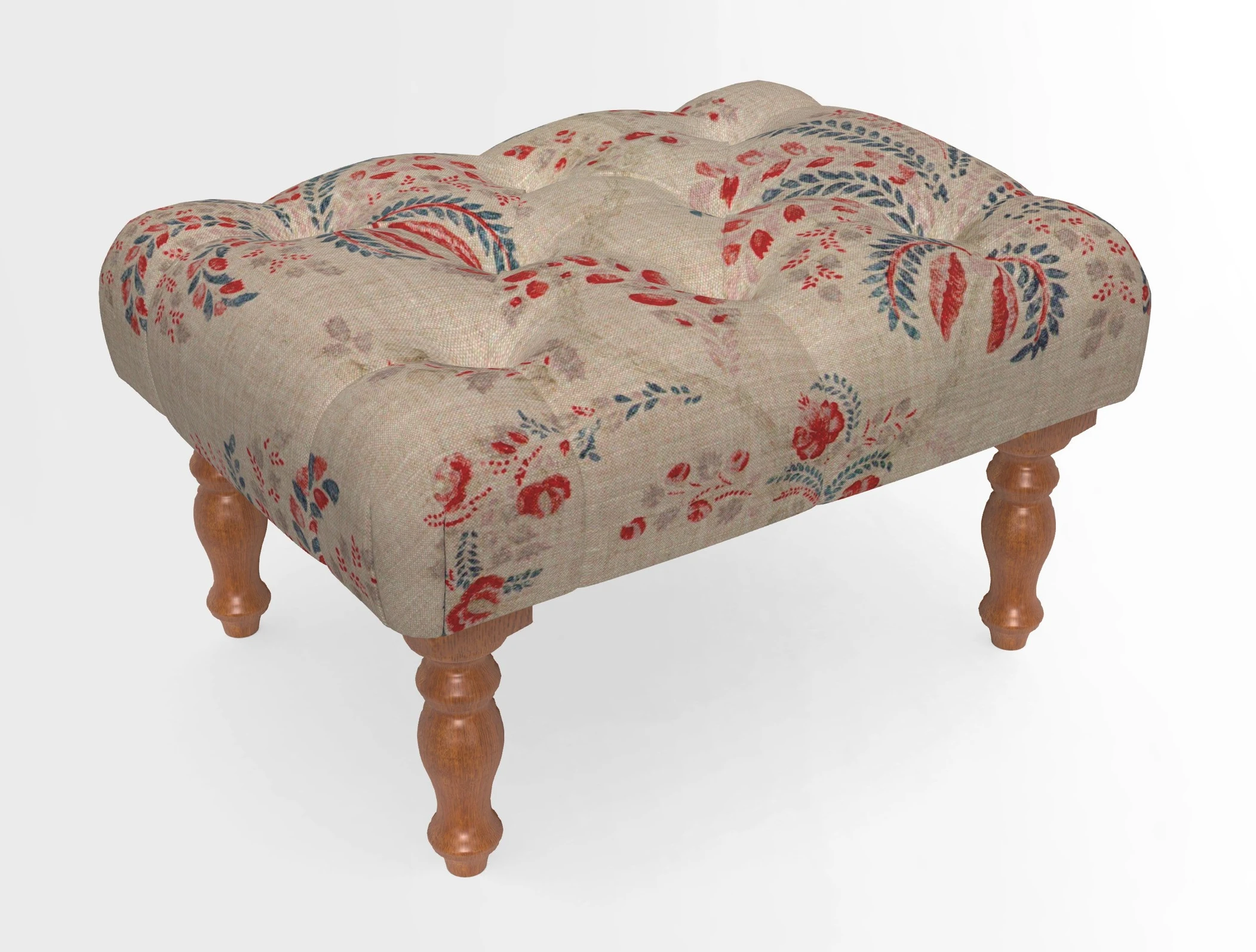 Chelsham Footstool in Two Tone Plain Biscuit
