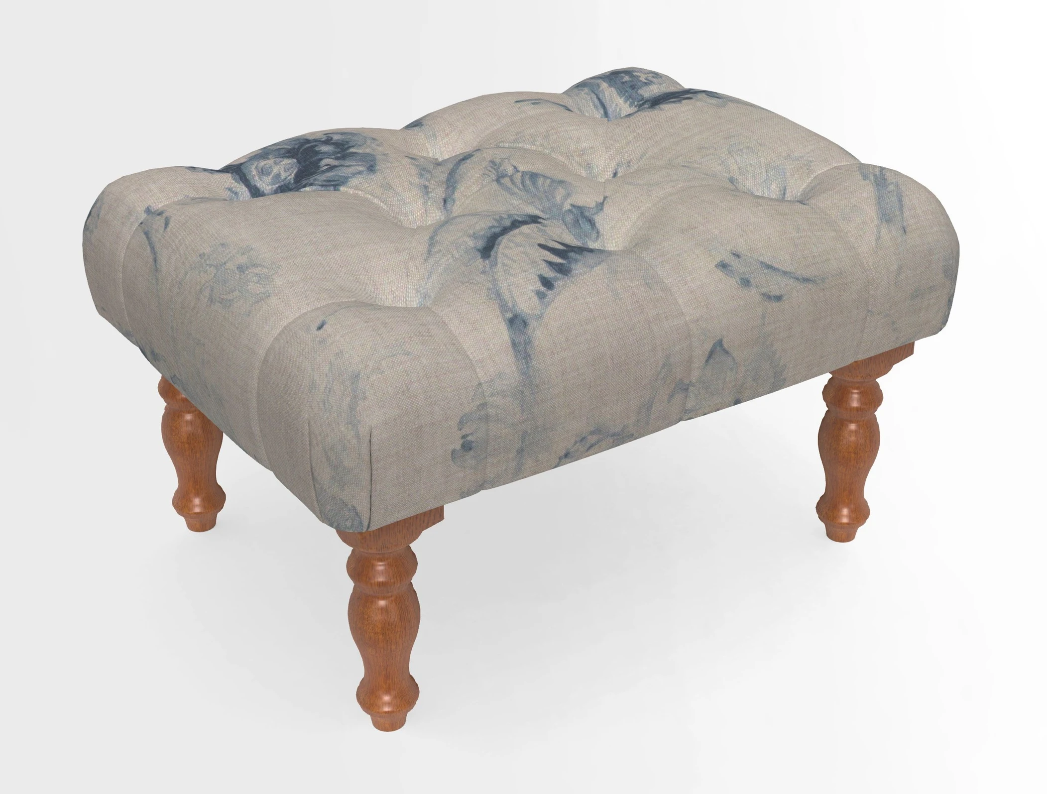 Chelsham Footstool in Two Tone Plain Biscuit