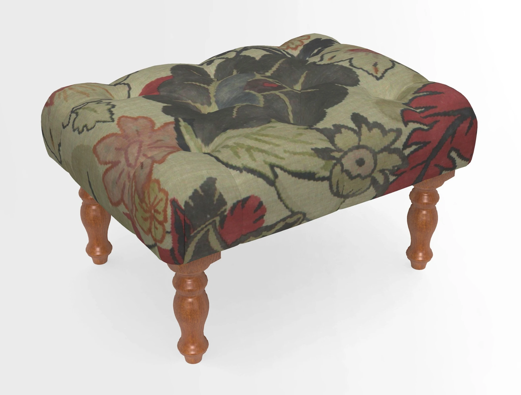 Chelsham Footstool in Two Tone Plain Biscuit