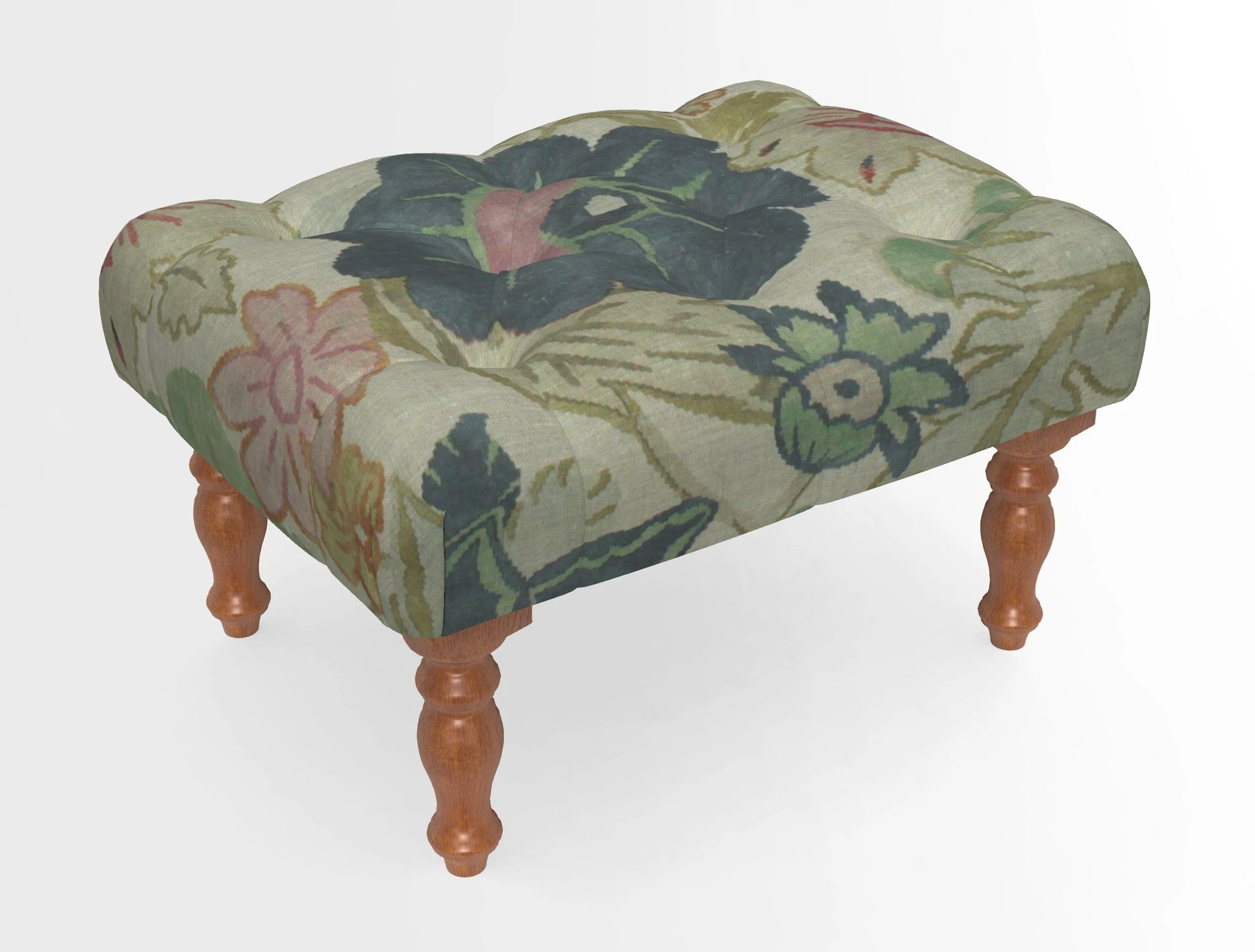 Chelsham Footstool in Two Tone Plain Biscuit