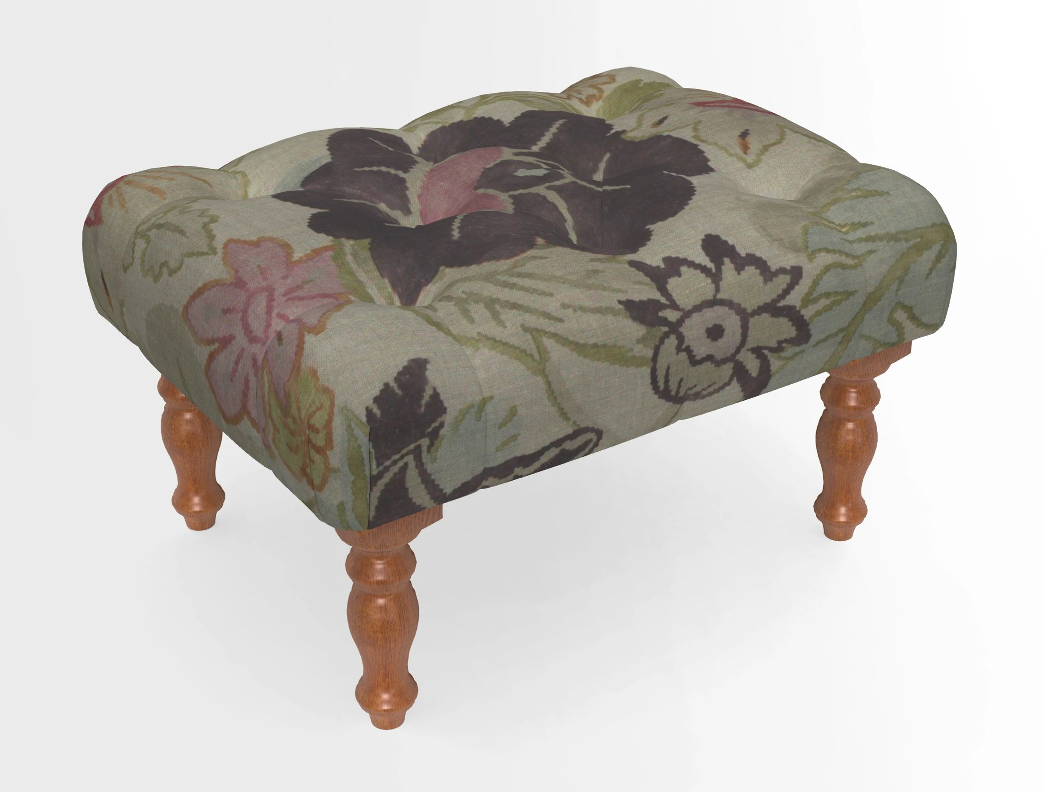 Chelsham Footstool in Two Tone Plain Biscuit