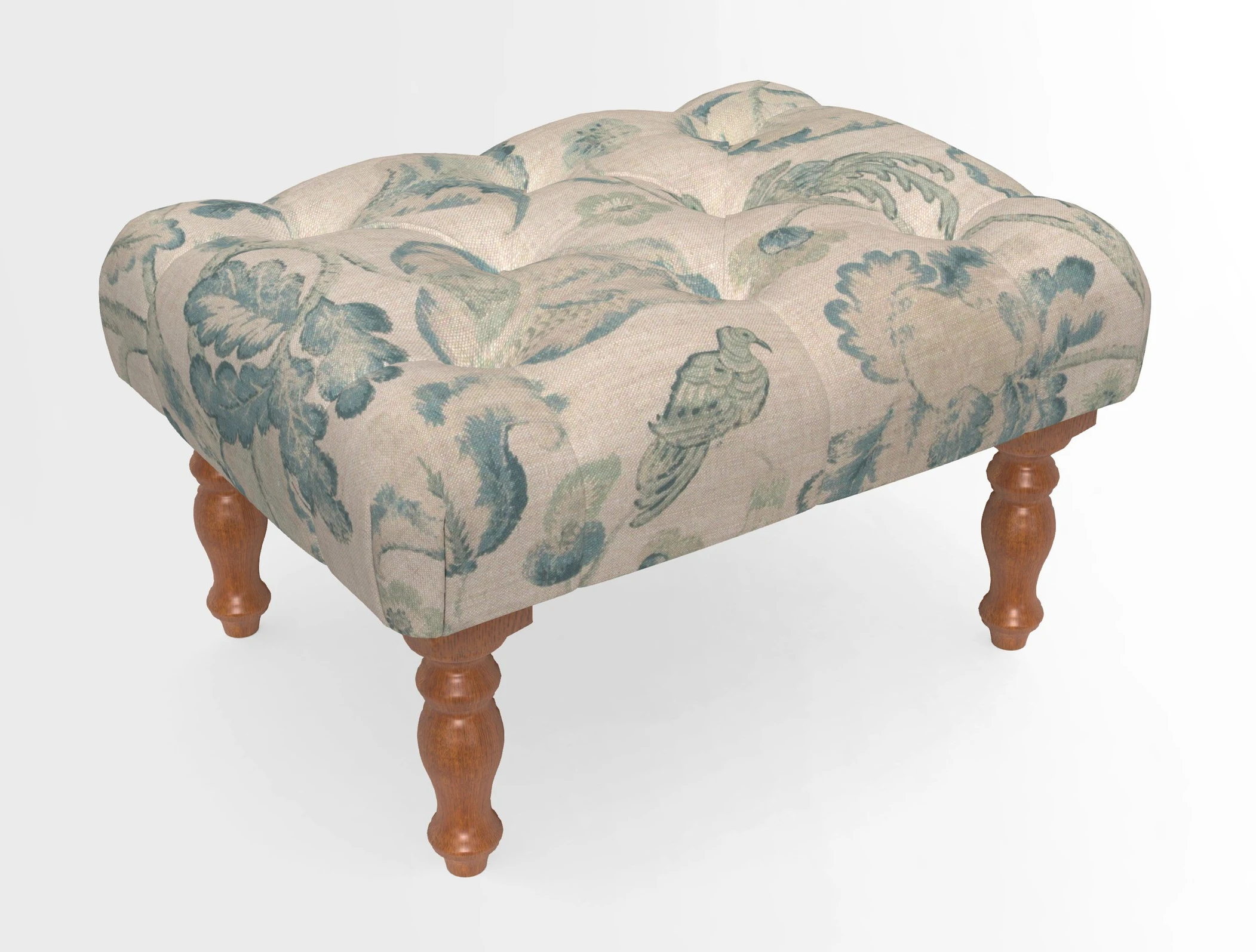 Chelsham Footstool in Two Tone Plain Biscuit