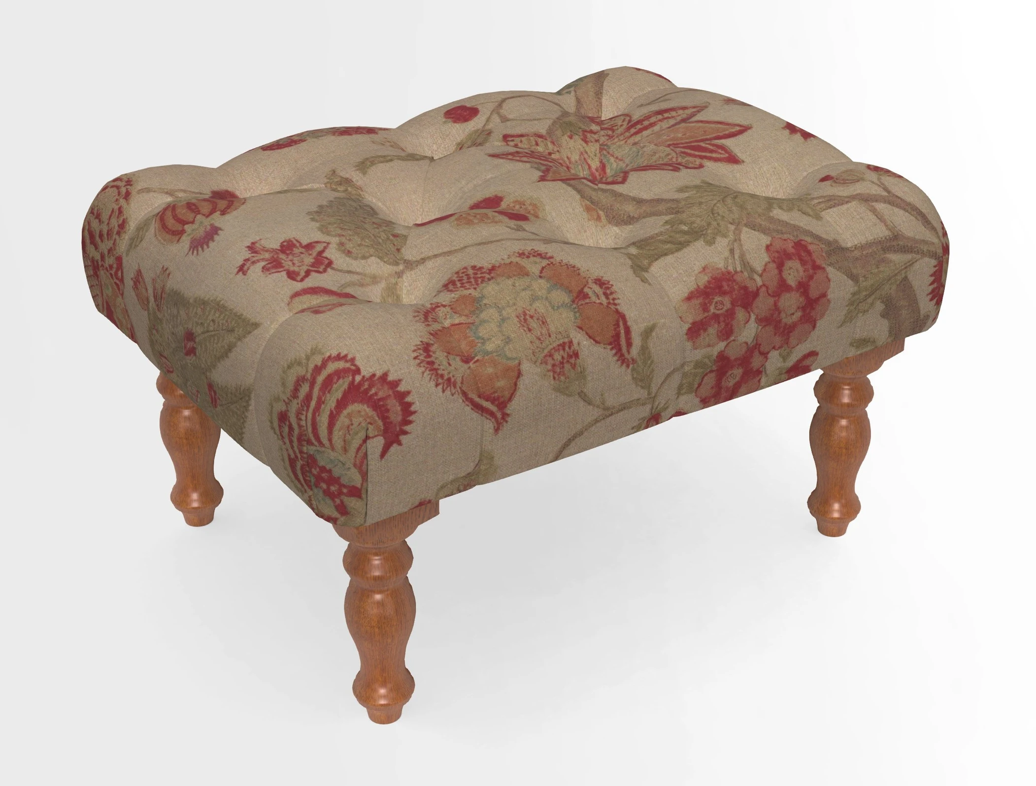 Chelsham Footstool in Two Tone Plain Biscuit