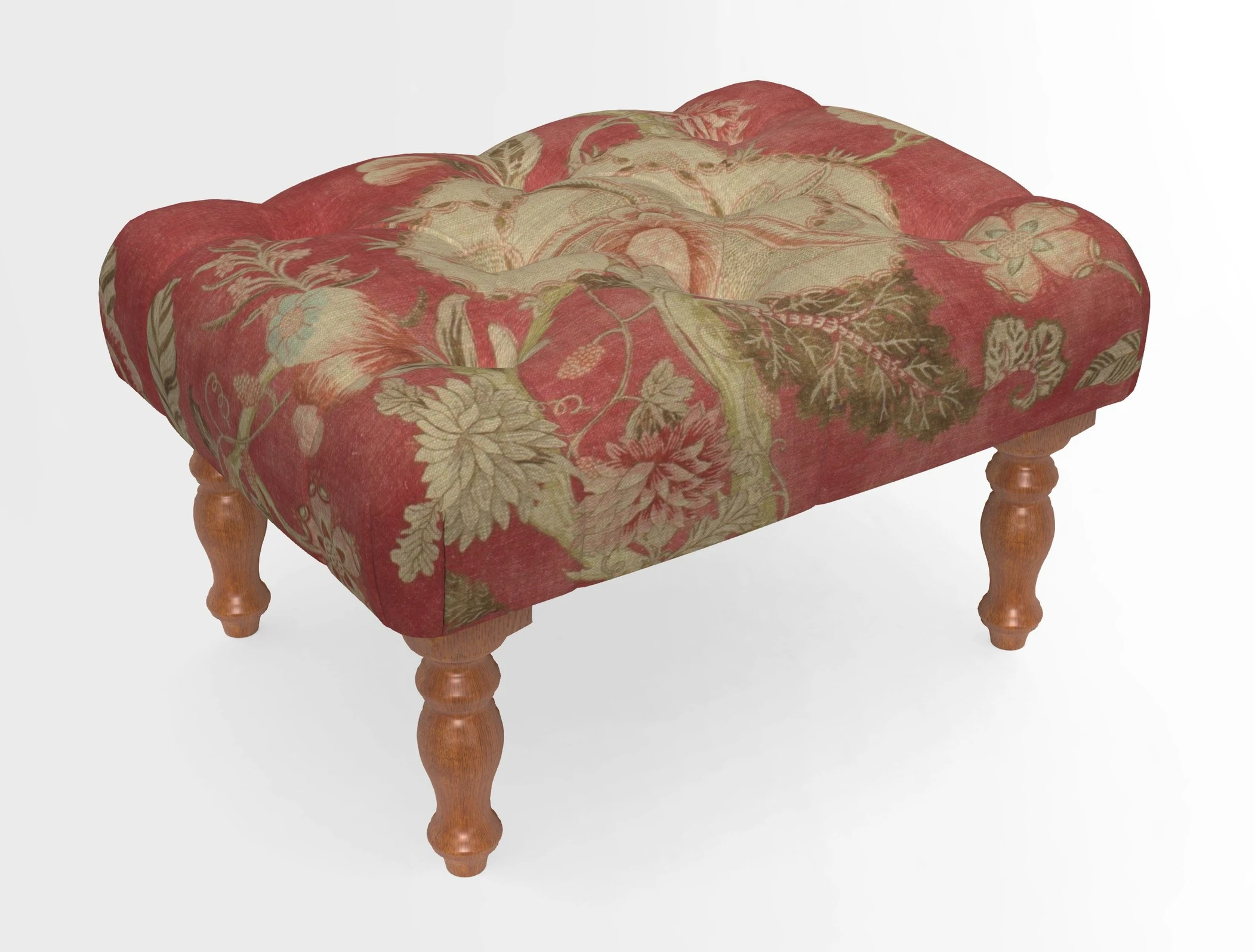 Chelsham Footstool in Two Tone Plain Biscuit