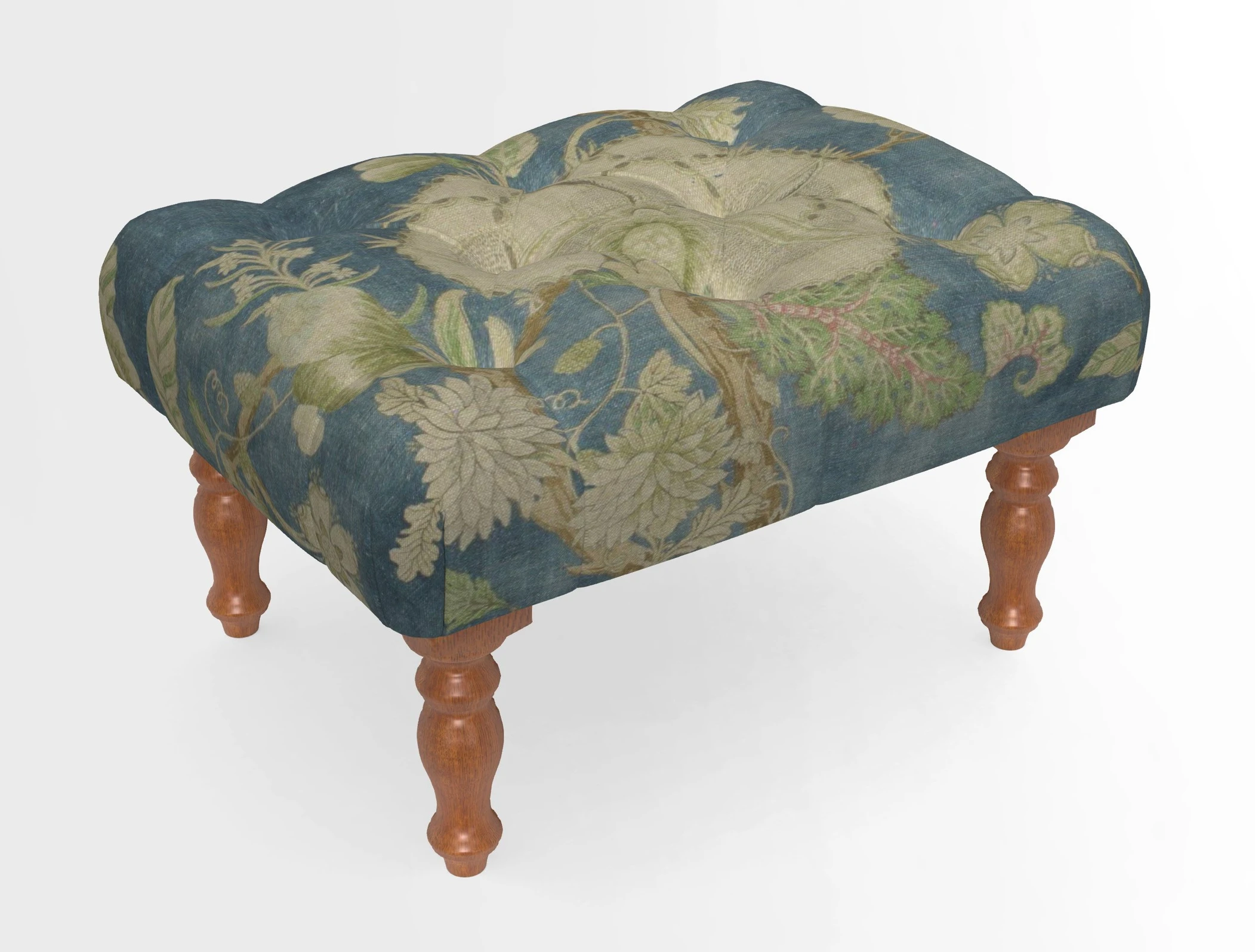 Chelsham Footstool in Two Tone Plain Biscuit