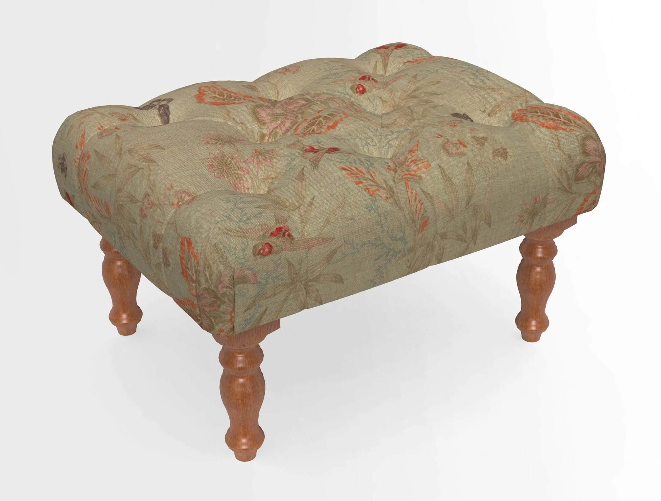 Chelsham Footstool in Two Tone Plain Biscuit