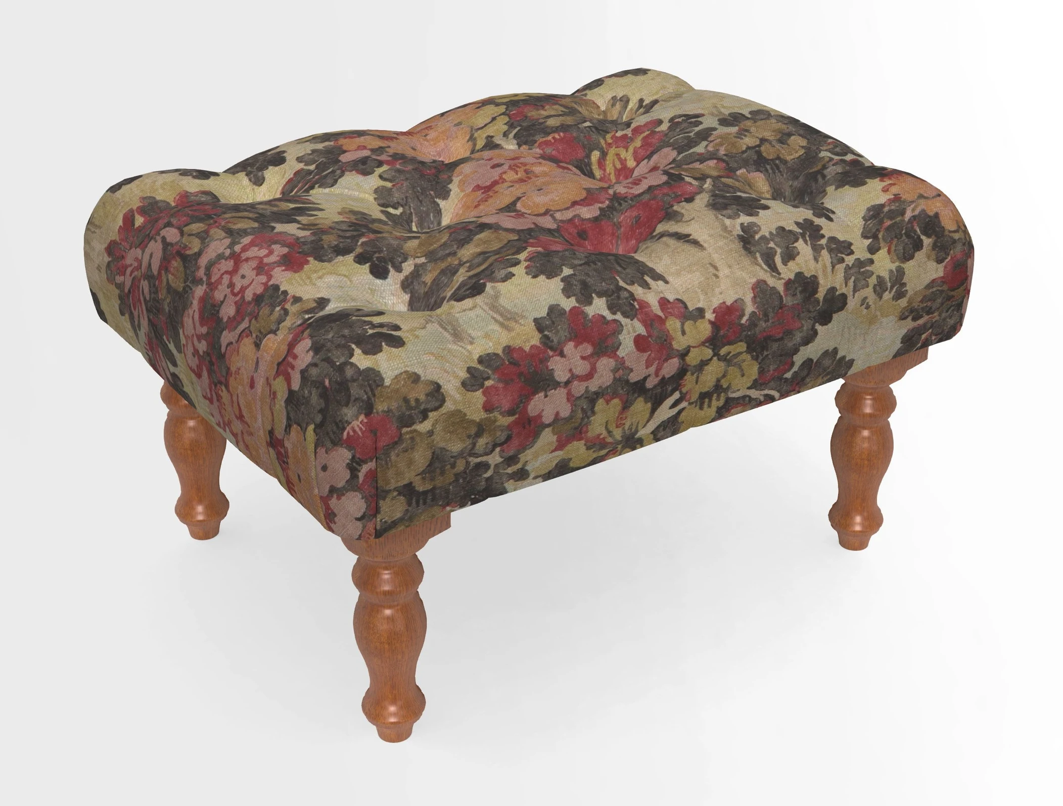 Chelsham Footstool in Two Tone Plain Biscuit
