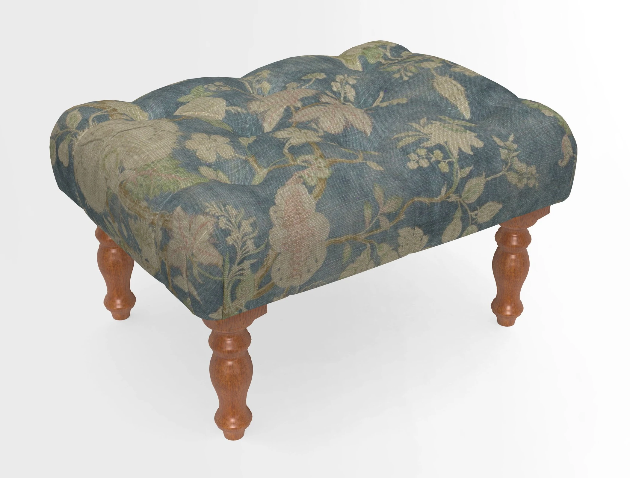Chelsham Footstool in Two Tone Plain Biscuit