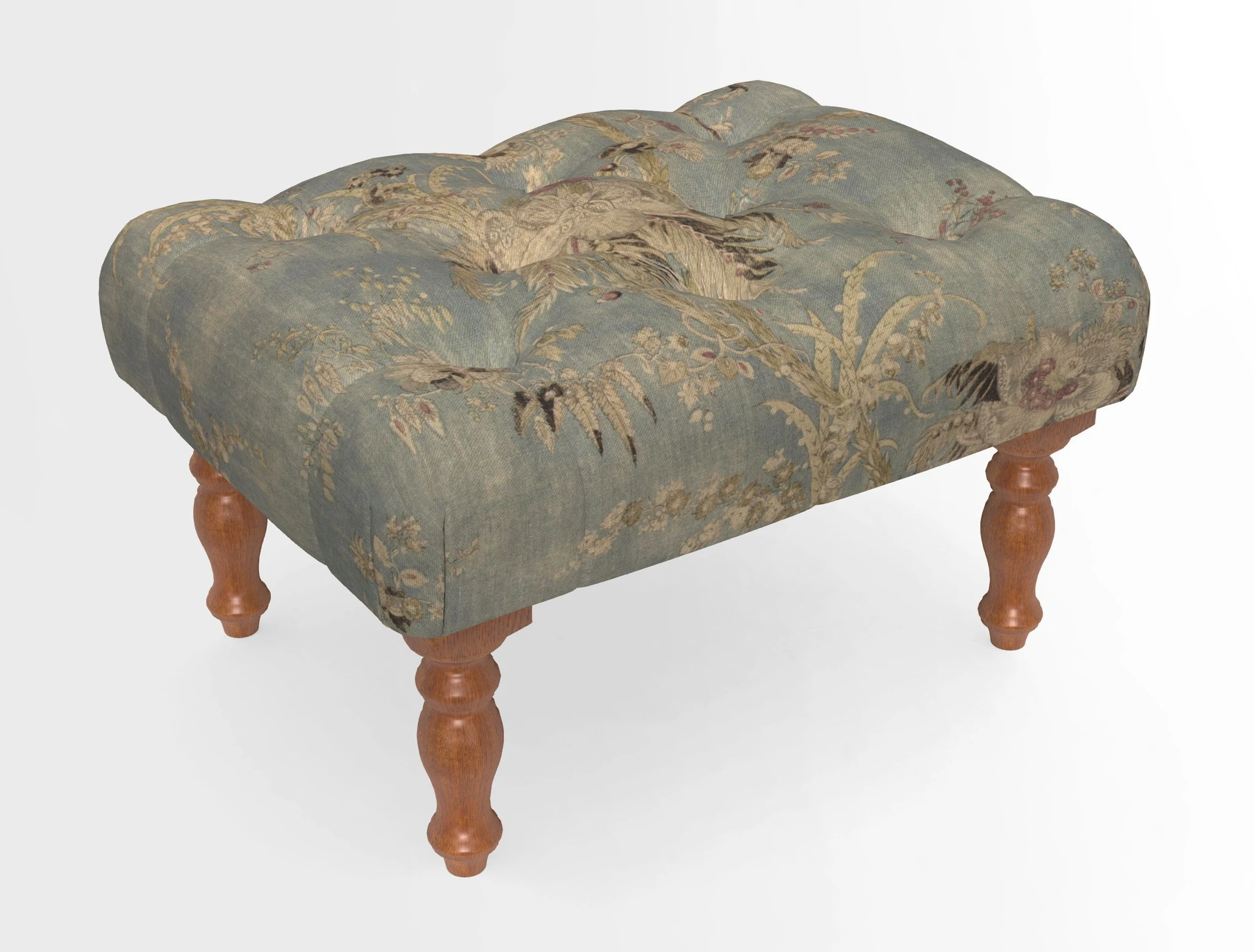 Chelsham Footstool in Two Tone Plain Biscuit
