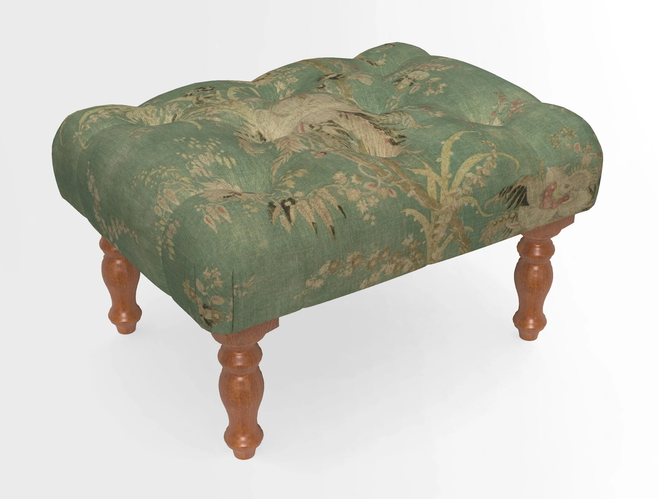 Chelsham Footstool in Two Tone Plain Biscuit
