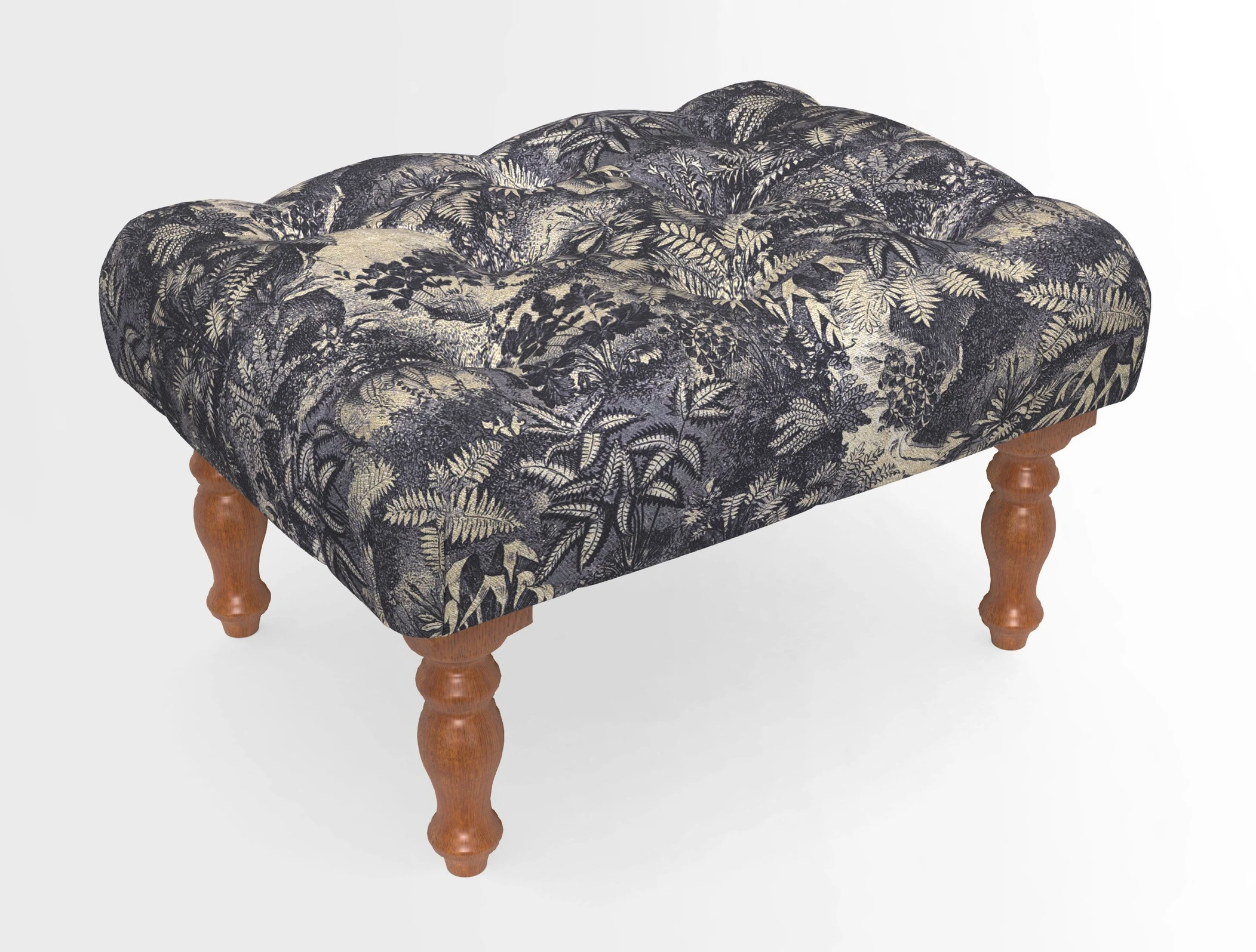 Chelsham Footstool in Two Tone Plain Biscuit