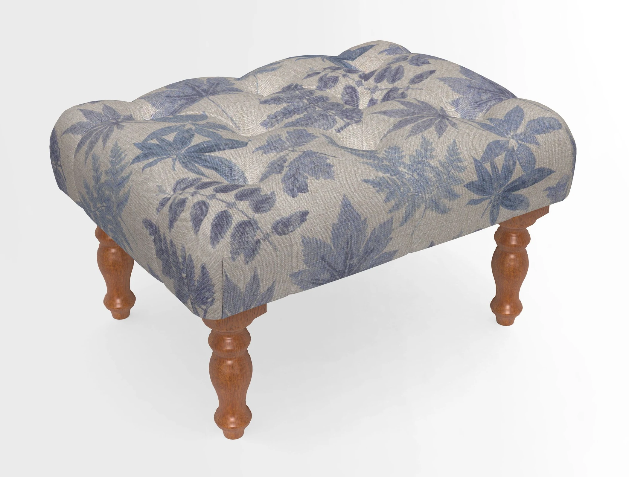 Chelsham Footstool in Two Tone Plain Biscuit