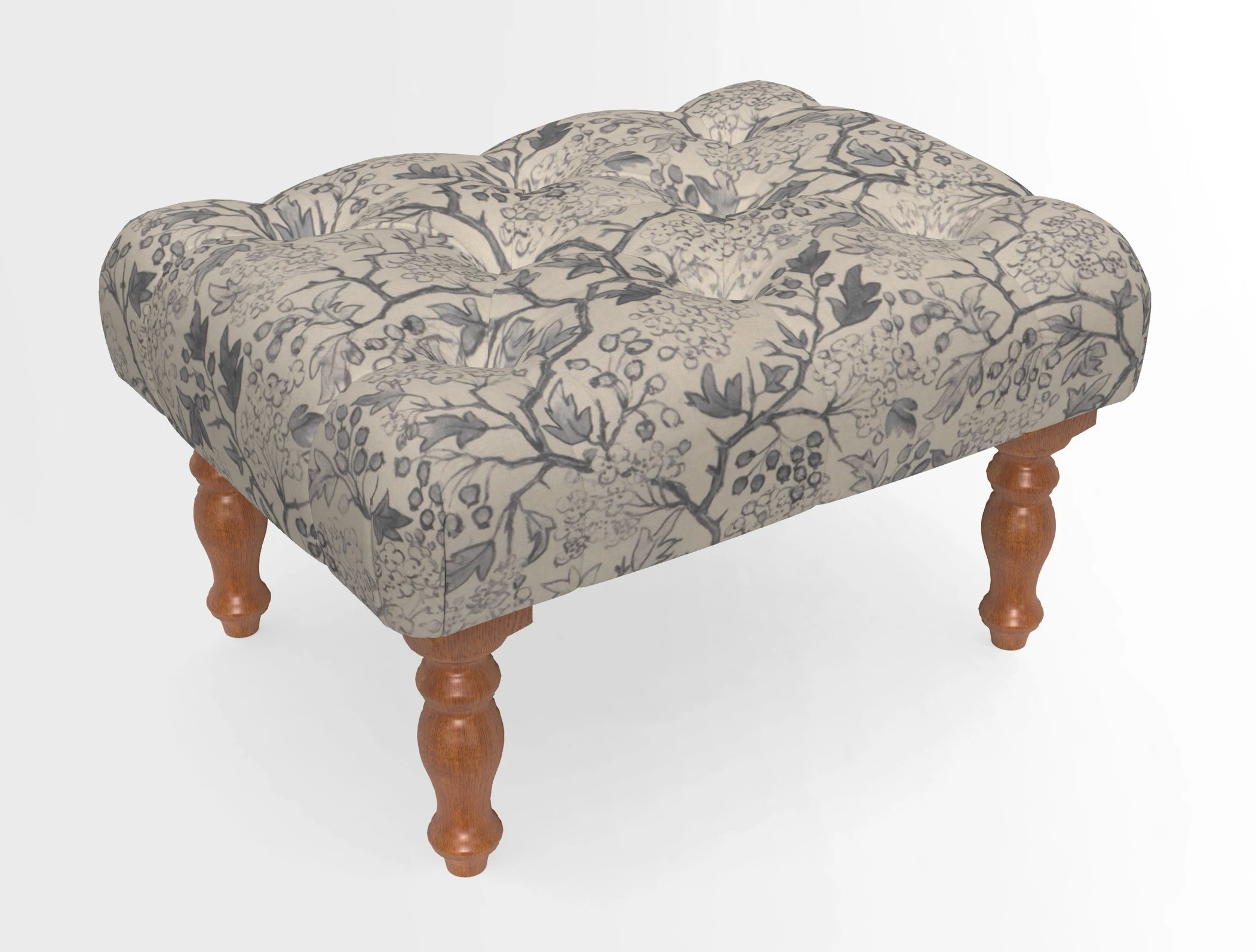 Chelsham Footstool in Two Tone Plain Biscuit
