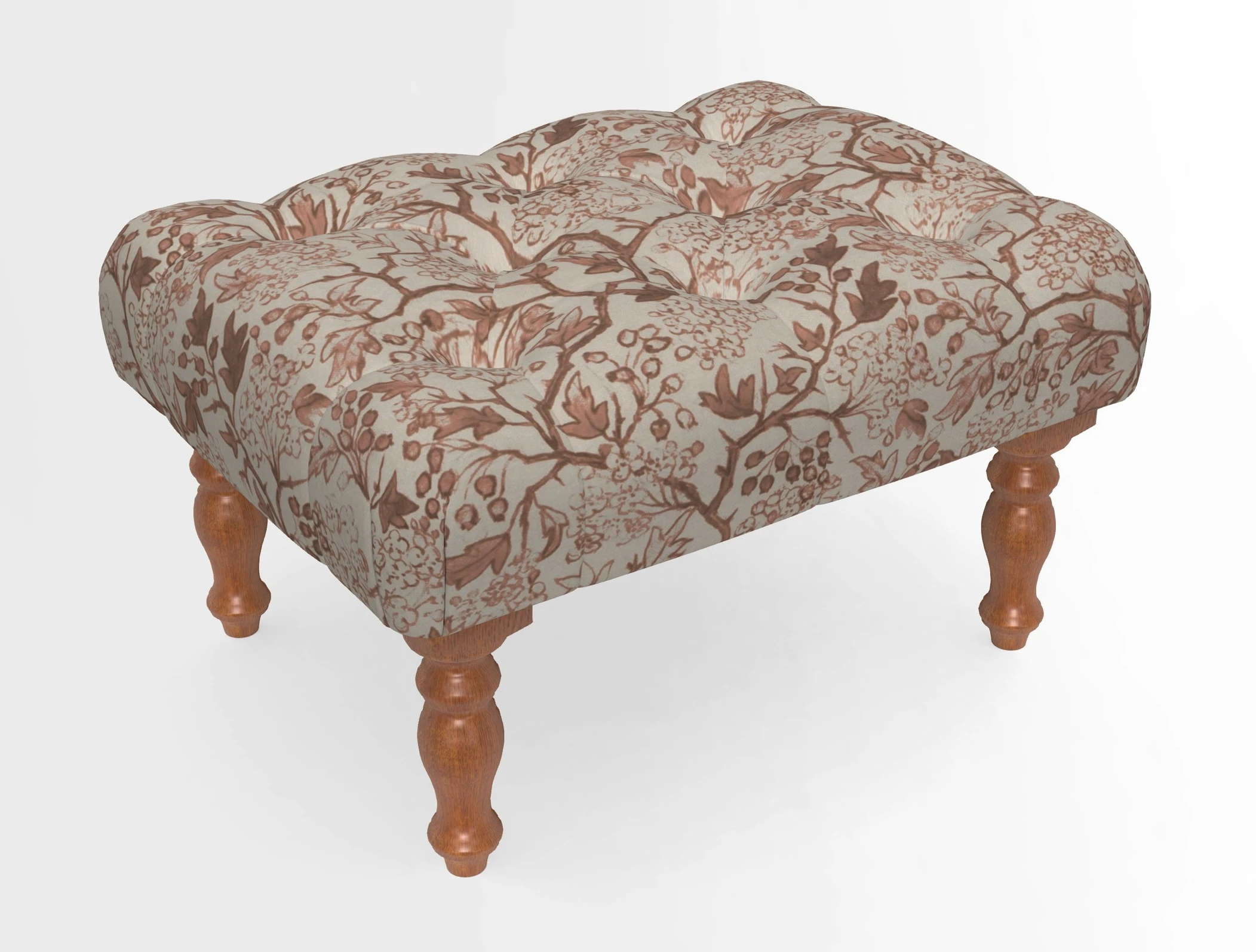 Chelsham Footstool in Two Tone Plain Biscuit
