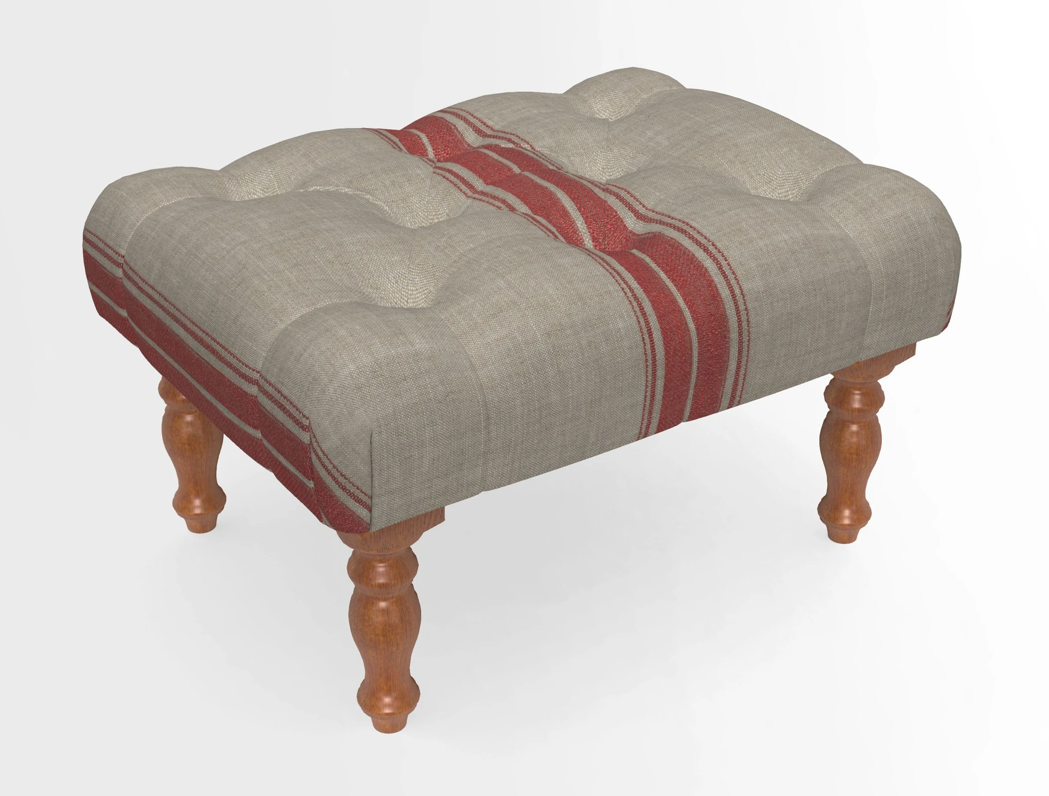 Chelsham Footstool in Two Tone Plain Biscuit