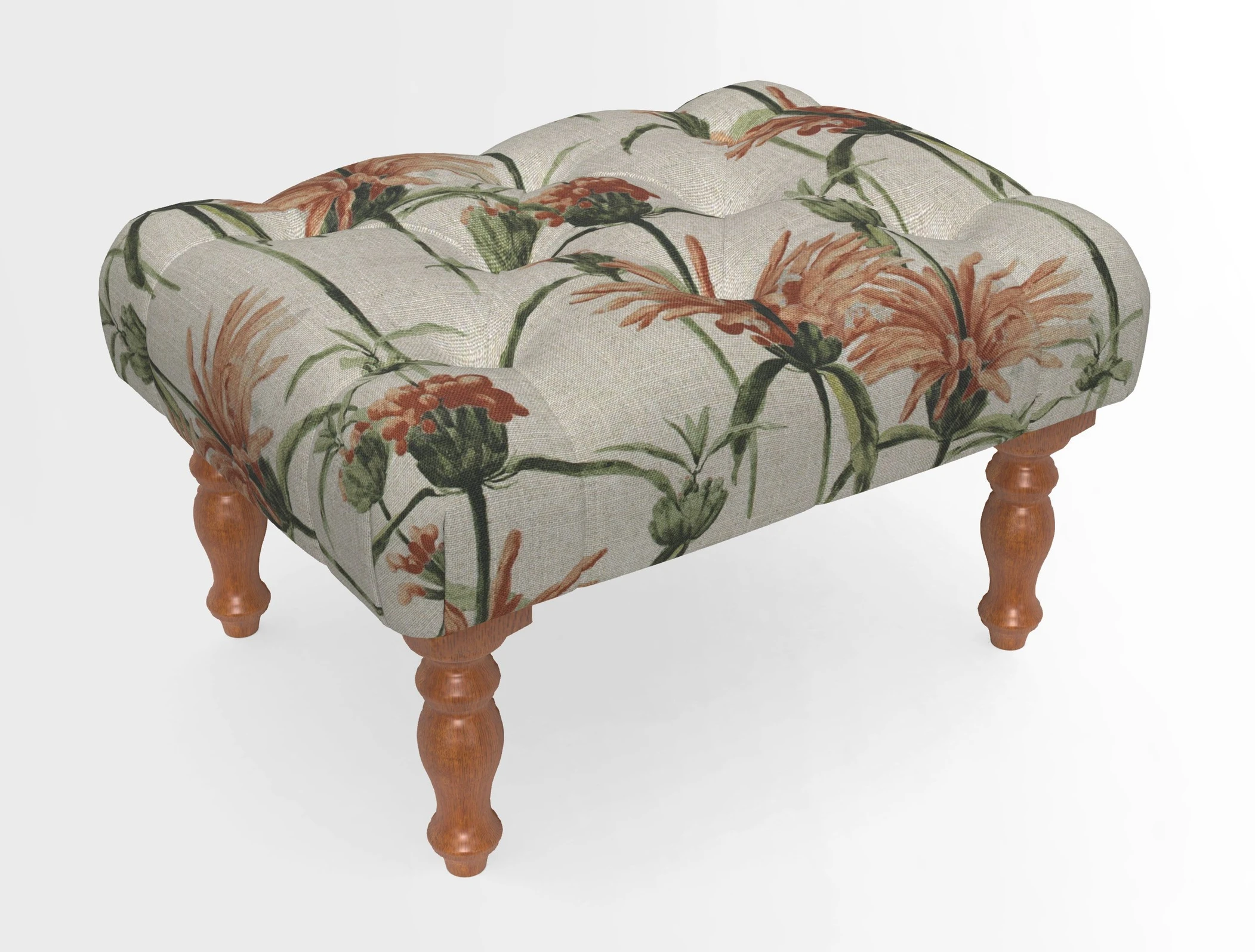 Chelsham Footstool in Two Tone Plain Biscuit