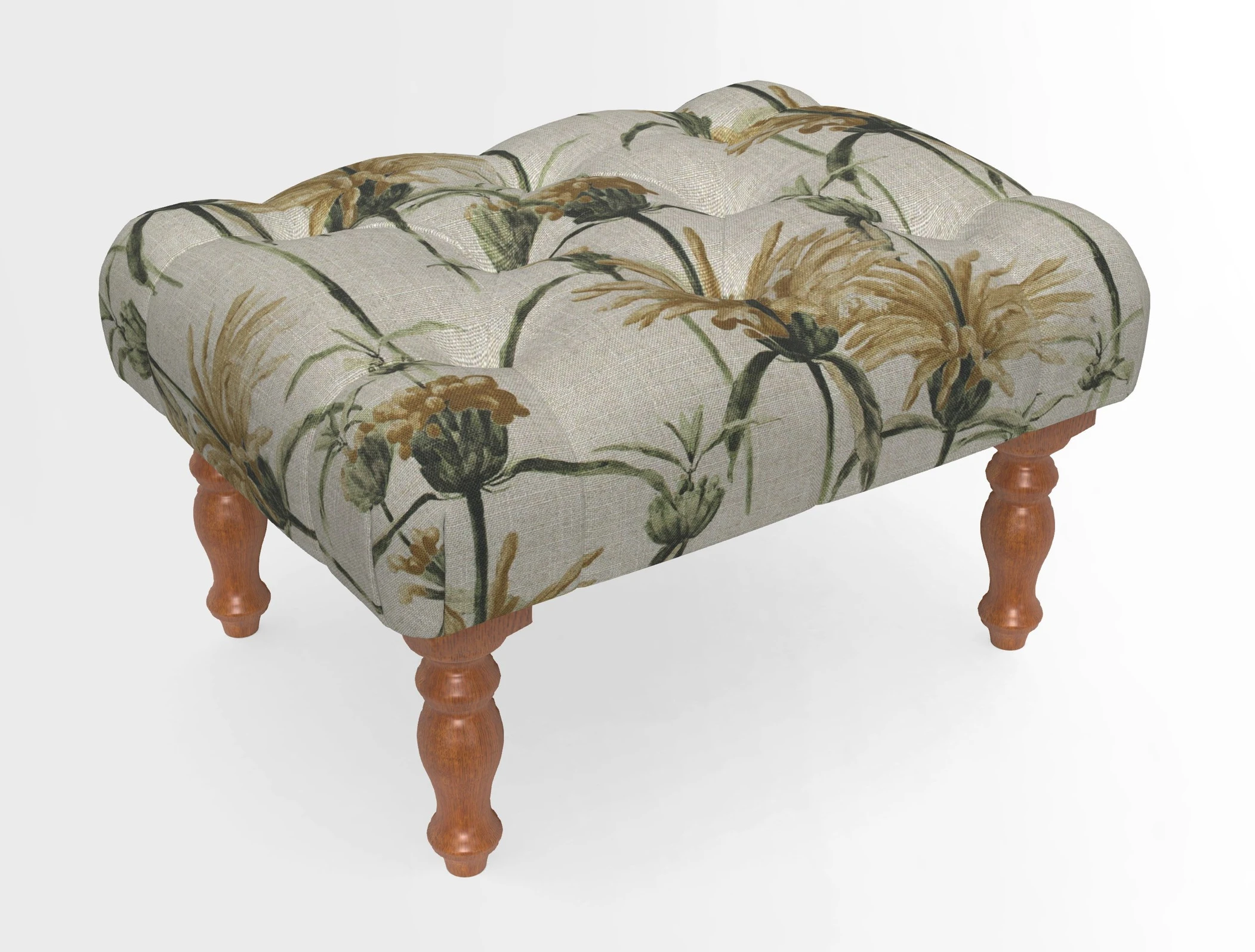 Chelsham Footstool in Two Tone Plain Biscuit