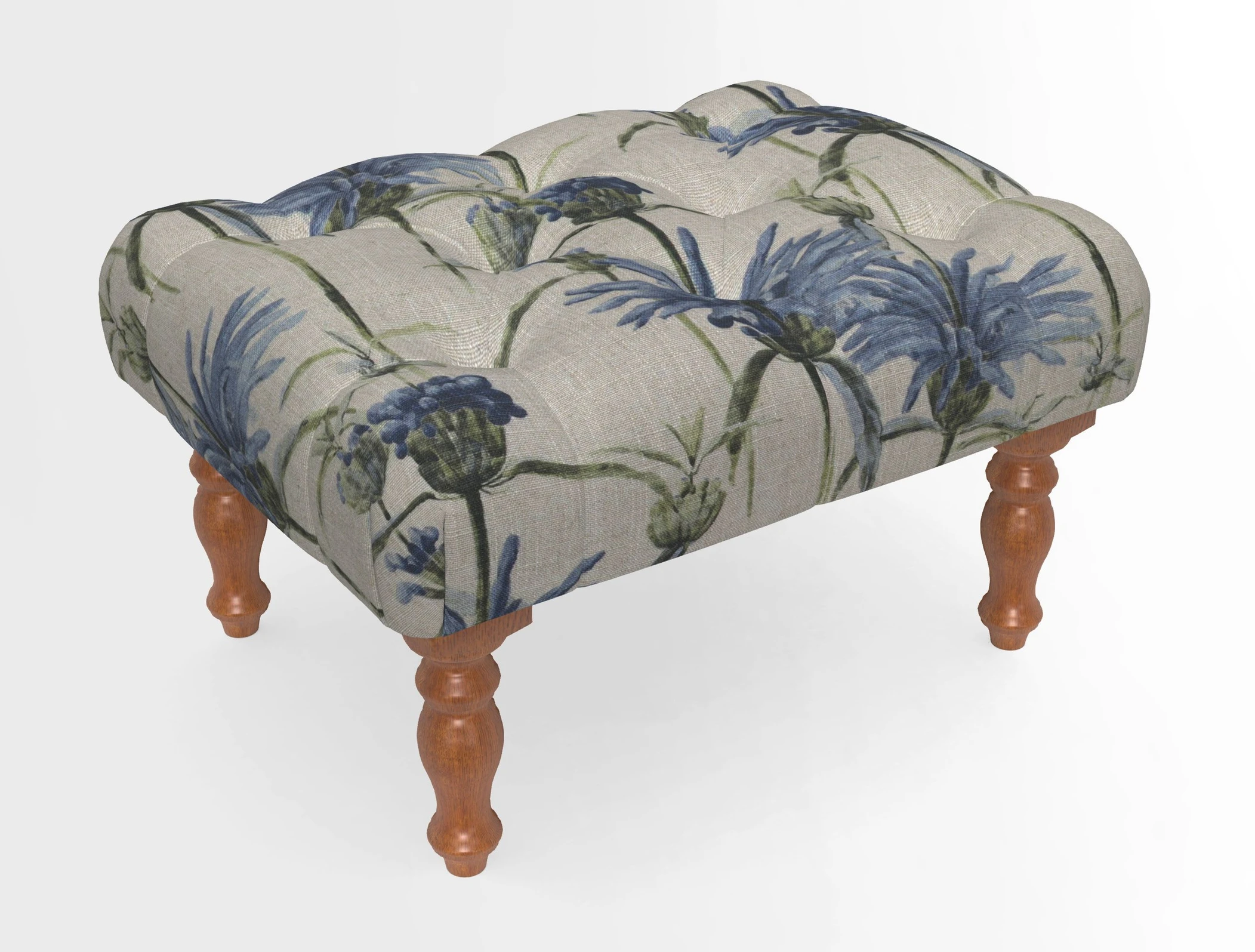 Chelsham Footstool in Two Tone Plain Biscuit